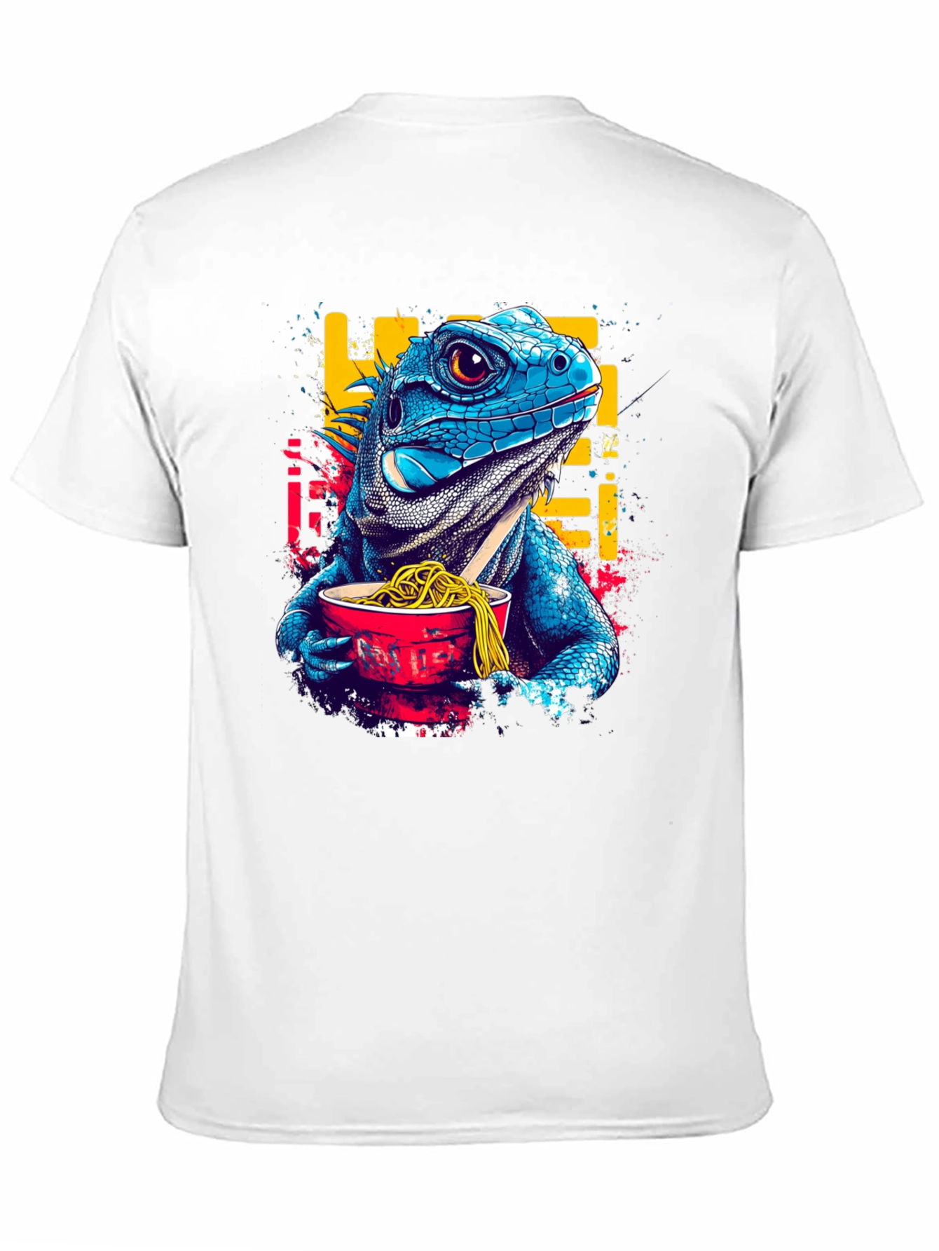 Iguana Ramen Black T-Shirt: Unique Graphic Tee