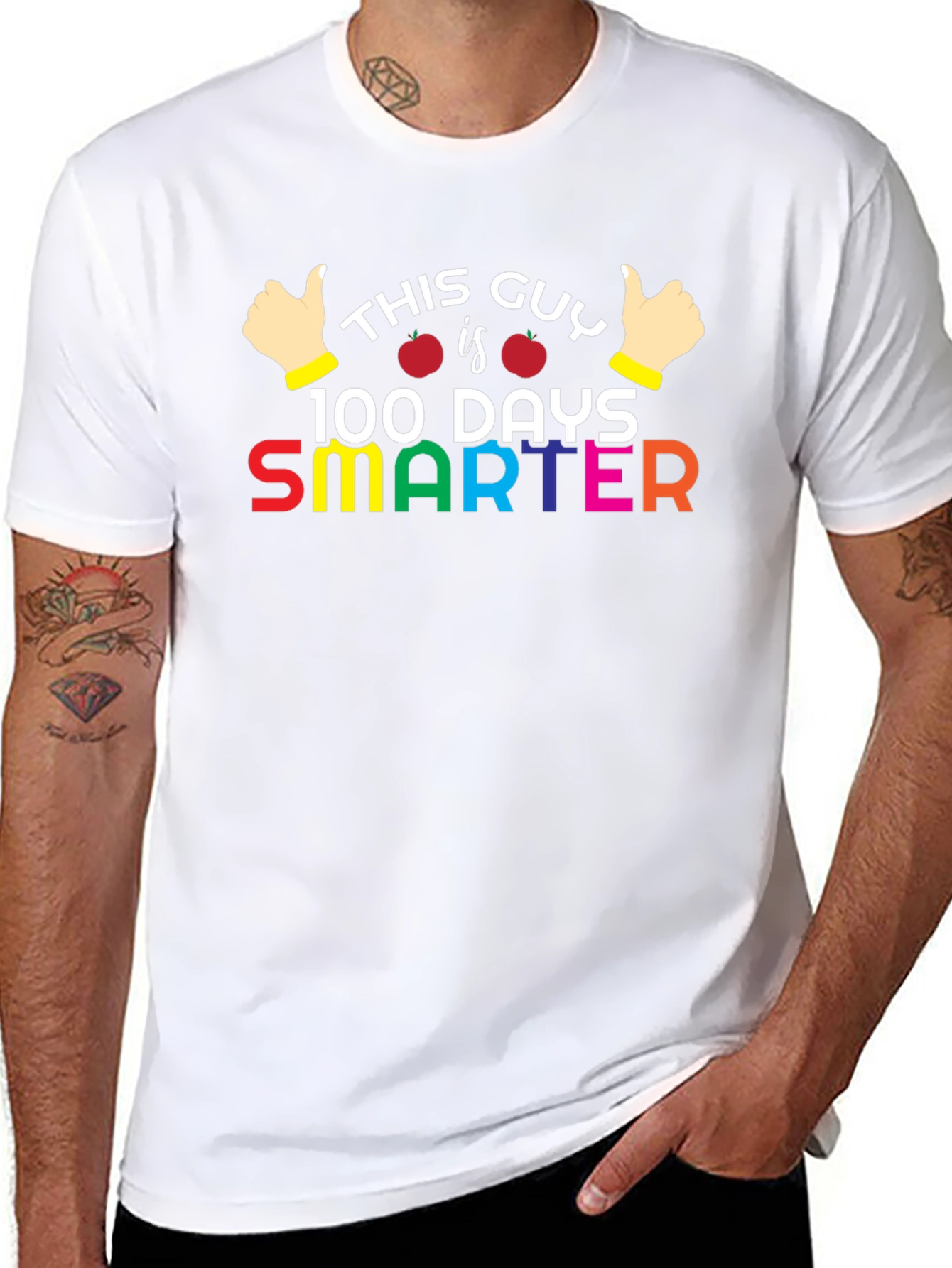 100 Days Smarter T-Shirt - Teacher & Student Apparel