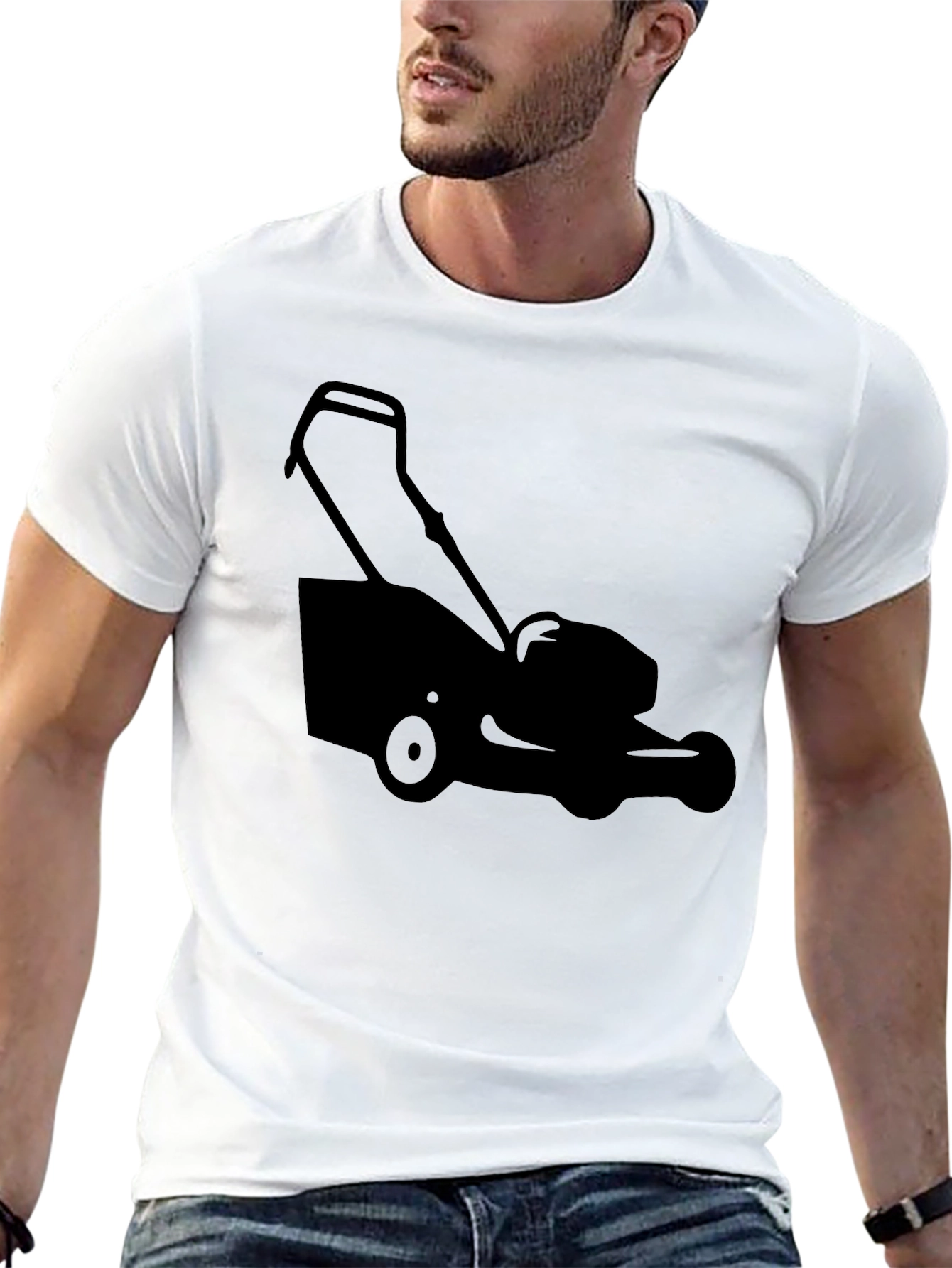 Lawnmower Graphic Tee - Black Cotton