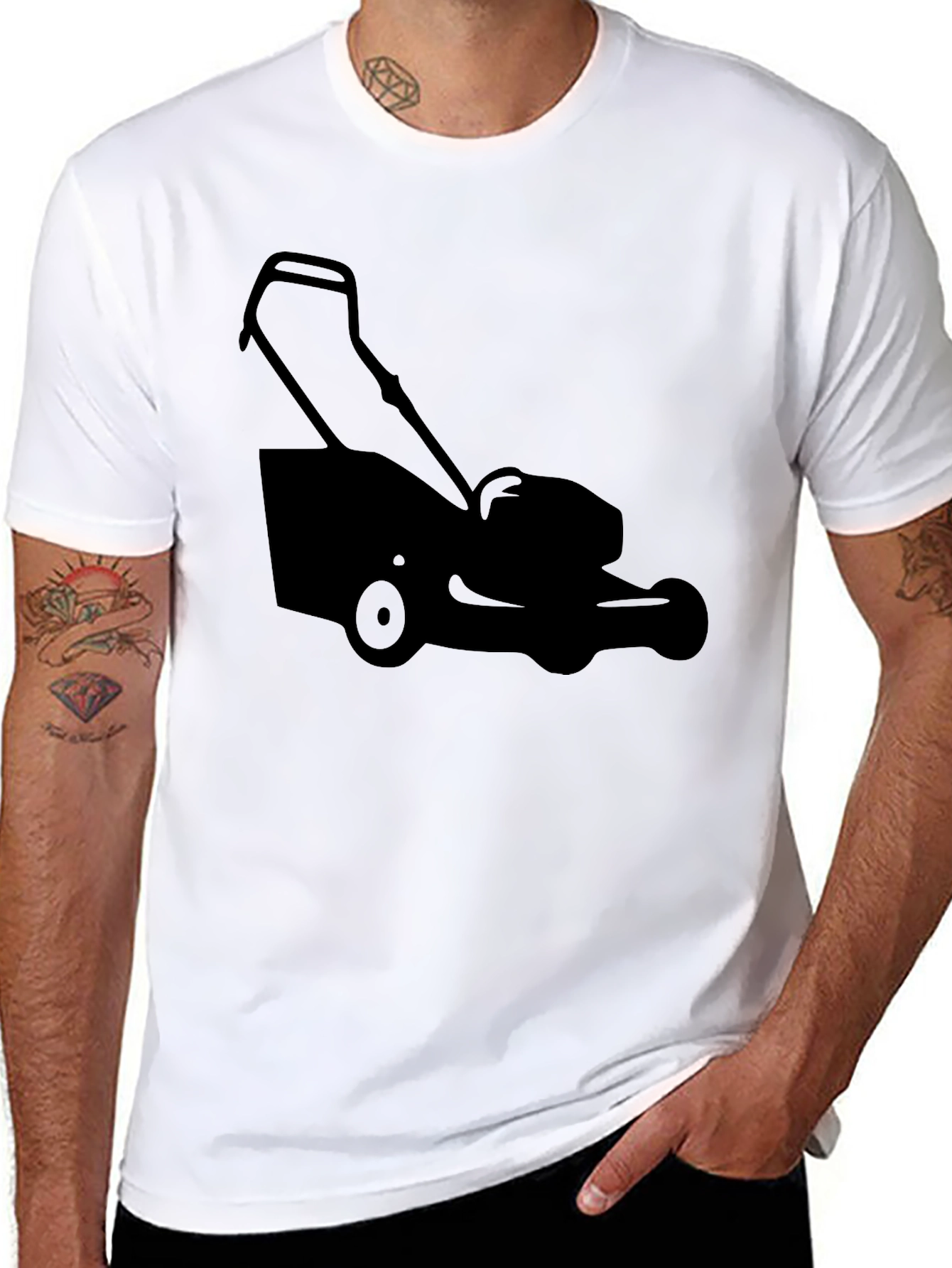 Lawnmower Graphic Tee - Black Cotton