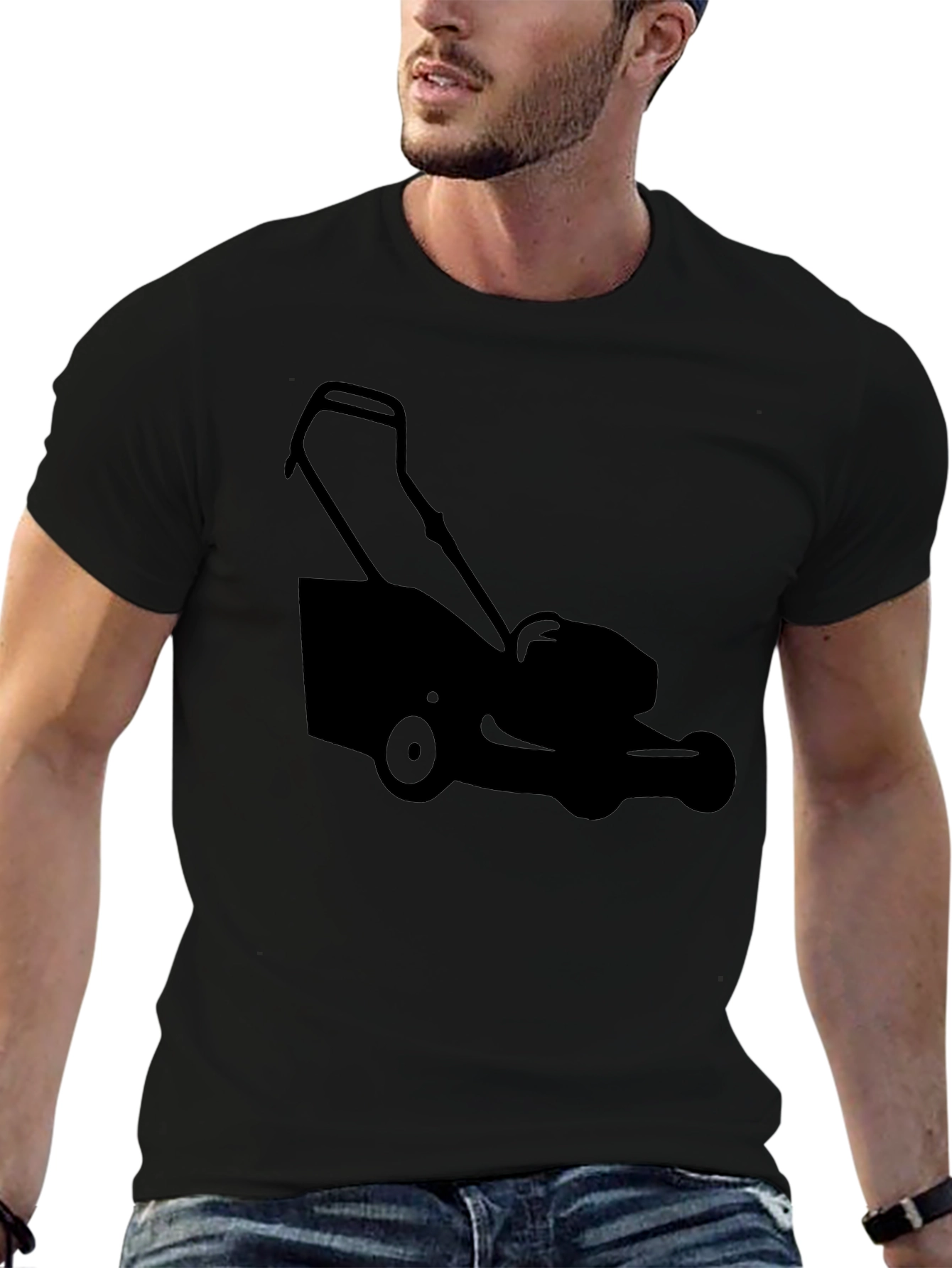 Lawnmower Graphic Tee - Black Cotton