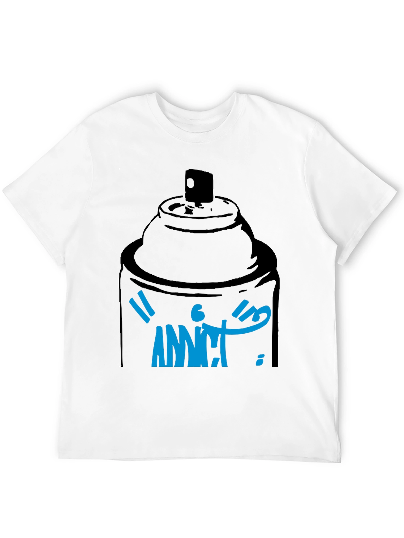Spray Can Graphic T-Shirt - Addict Blue