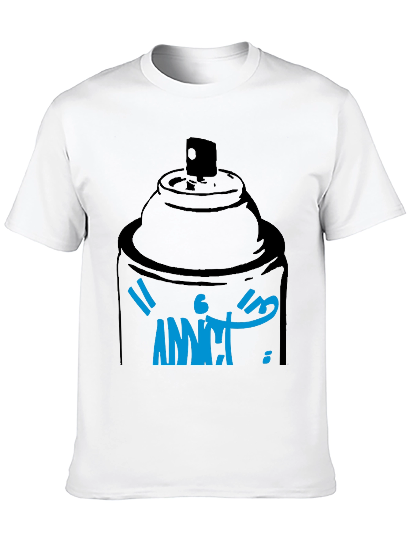 Spray Can Graphic T-Shirt - Addict Blue