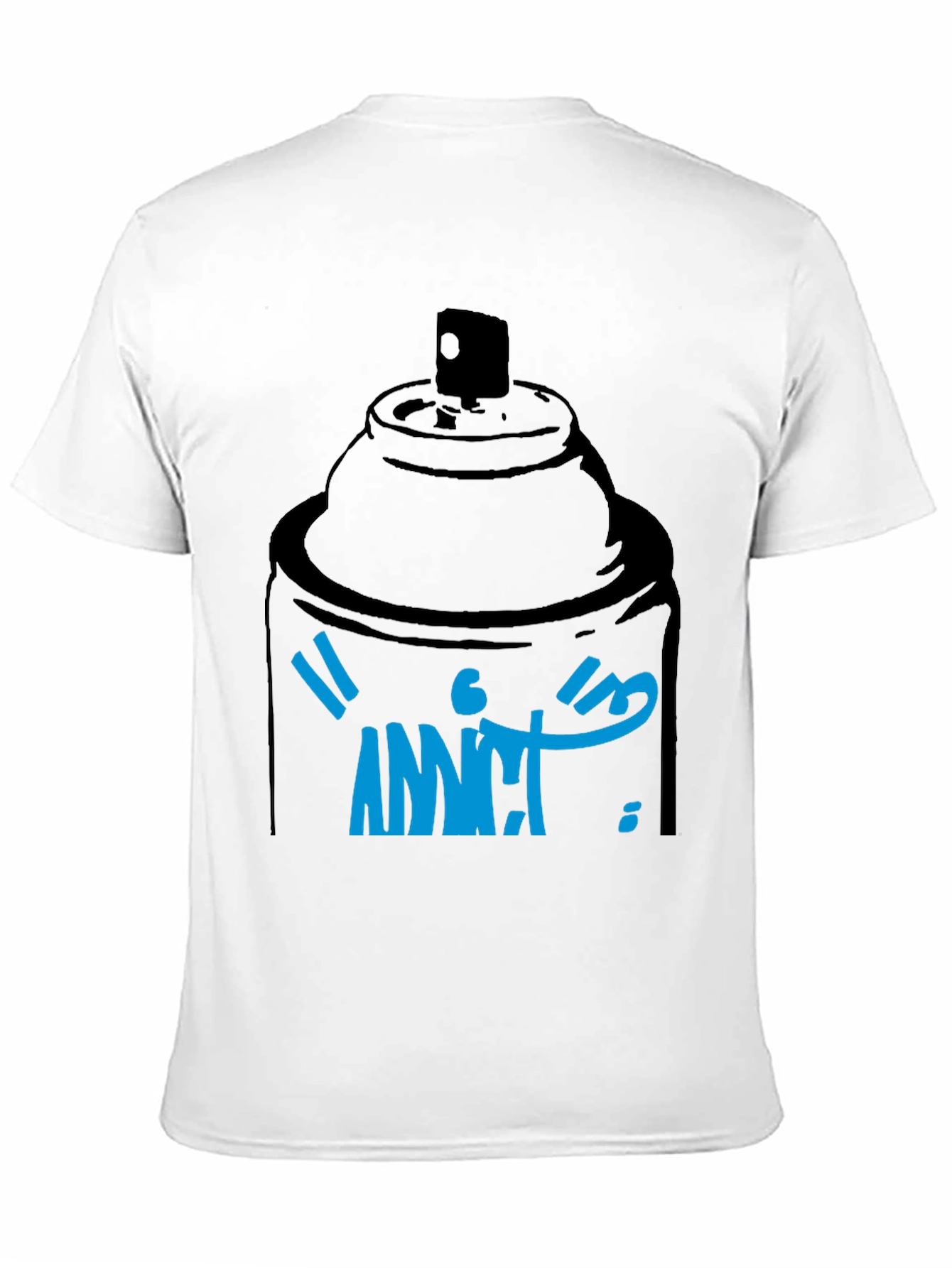 Spray Can Graphic T-Shirt - Addict Blue