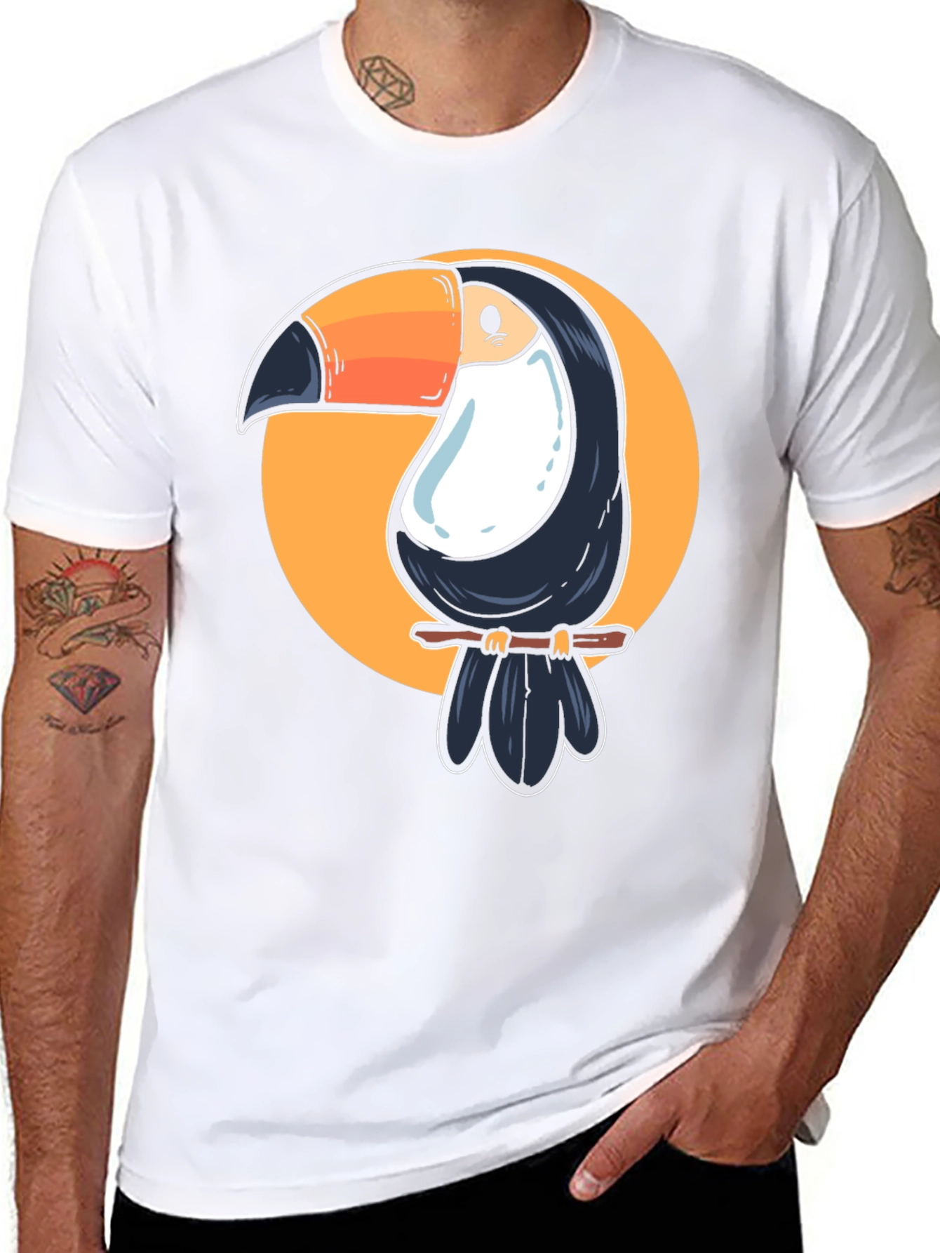 Toucan Graphic Tee - Casual Black T-Shirt