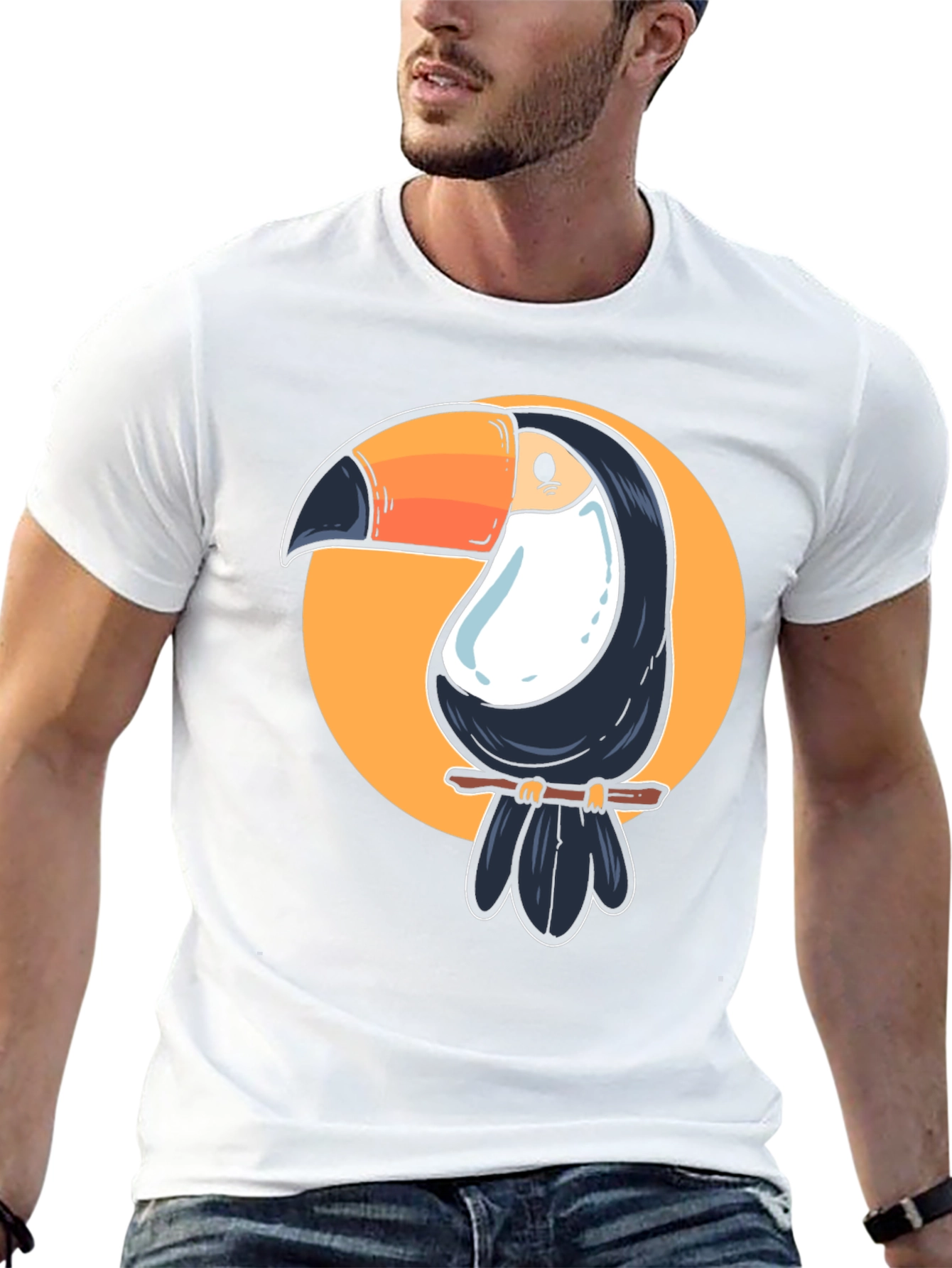 Toucan Graphic Tee - Casual Black T-Shirt