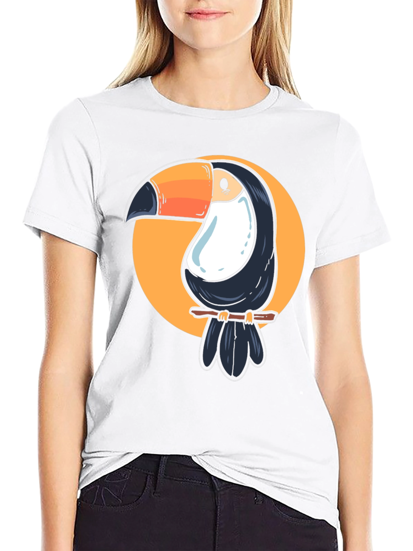 Toucan Graphic Tee - Casual Black T-Shirt