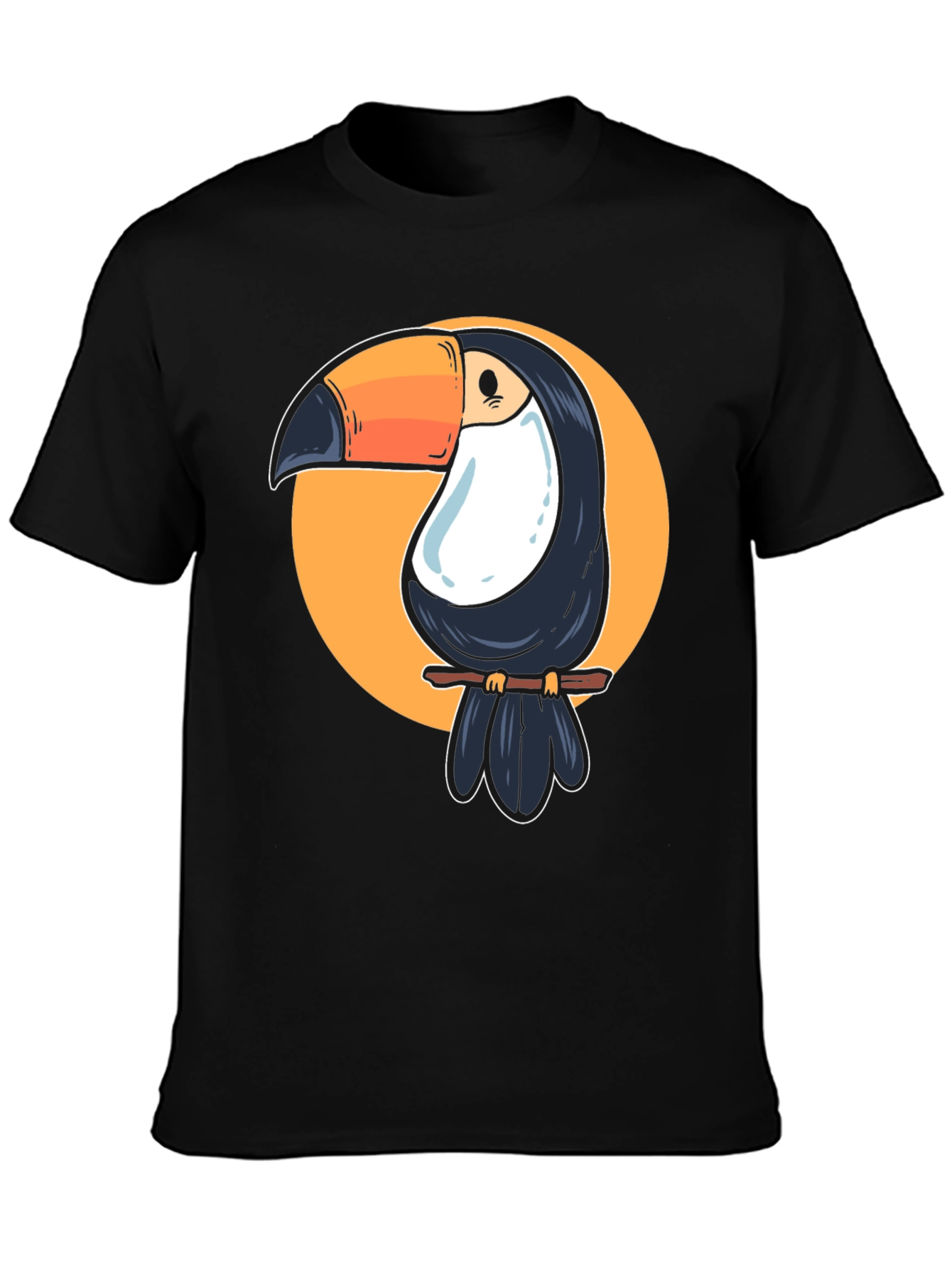 Toucan Graphic Tee - Casual Black T-Shirt
