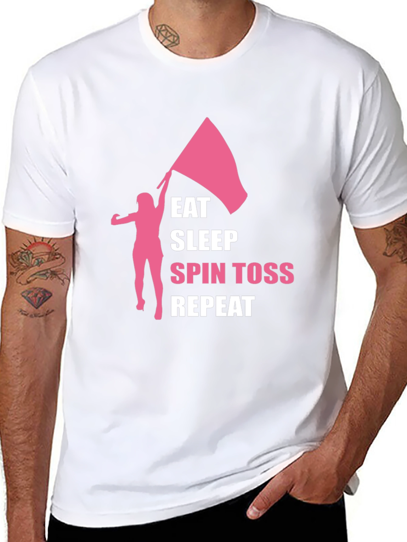 Eat Sleep Spin Toss Repeat Black T-Shirt