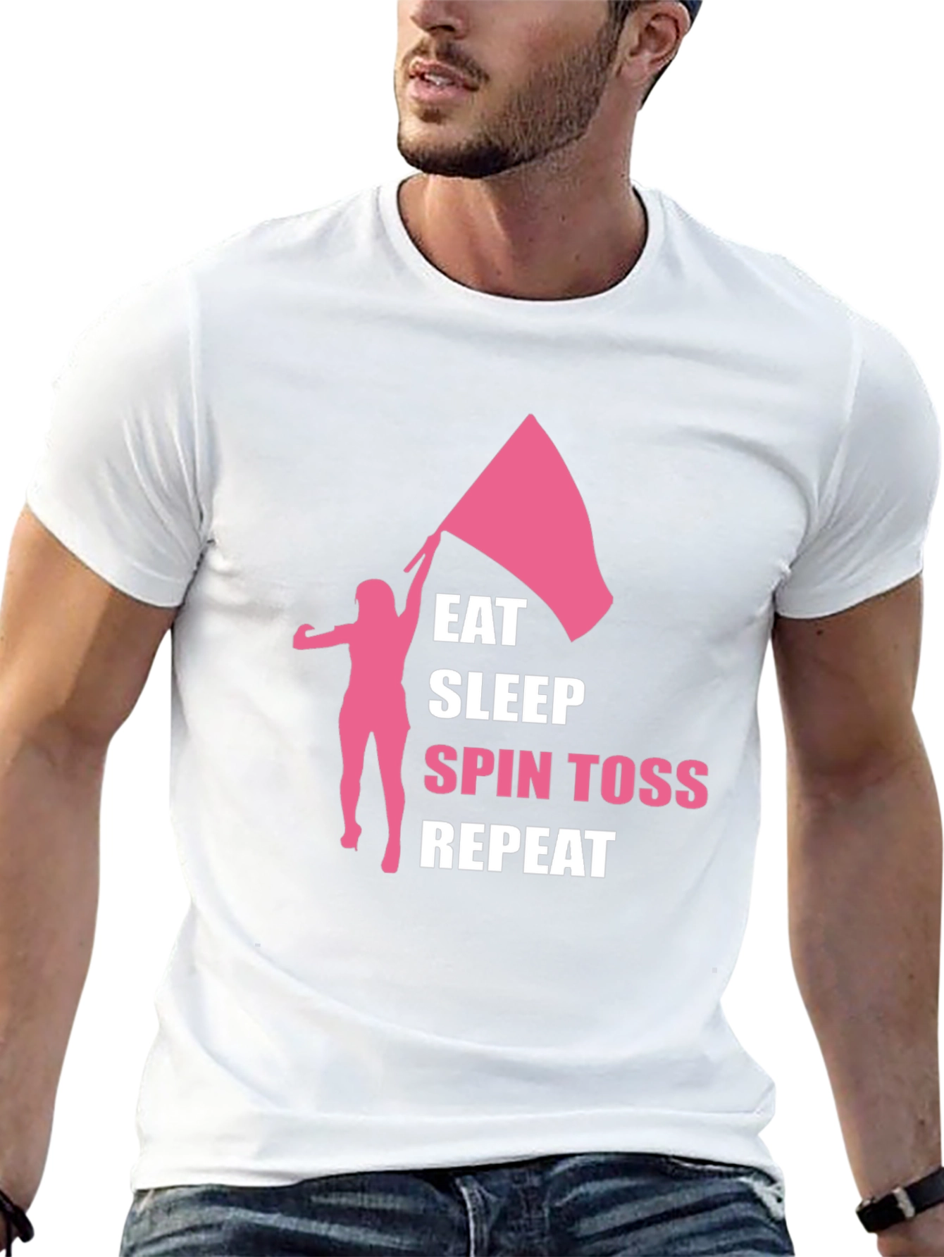 Eat Sleep Spin Toss Repeat Black T-Shirt