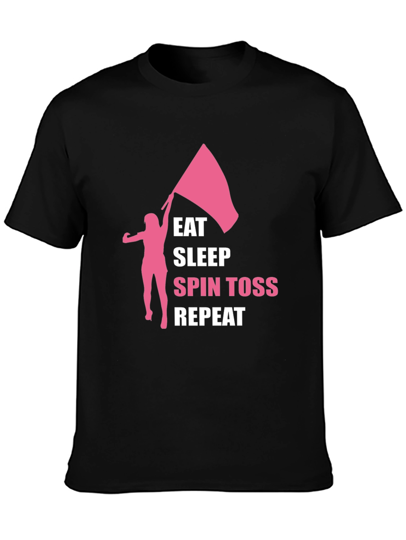Eat Sleep Spin Toss Repeat Black T-Shirt