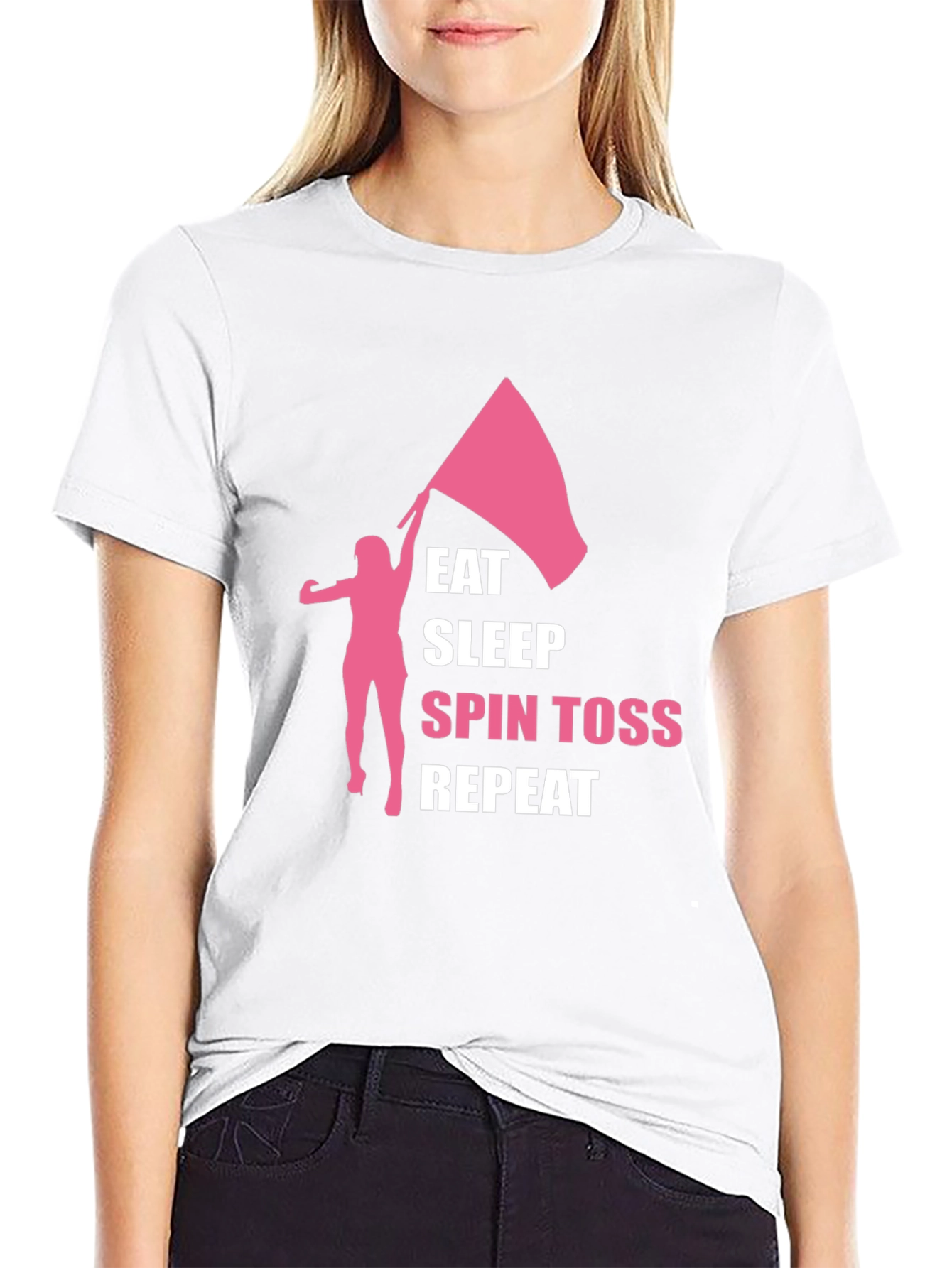 Eat Sleep Spin Toss Repeat Black T-Shirt