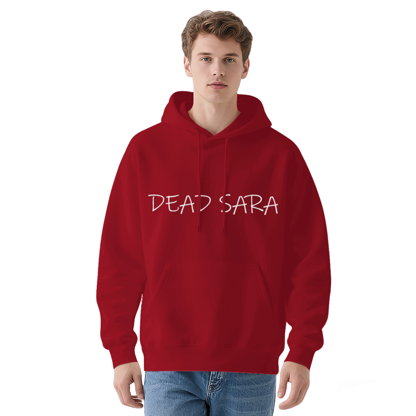 DEAD SARA Simple Handwritten Text Gray Hoodie, Rock Fan Comfort Hooded Top