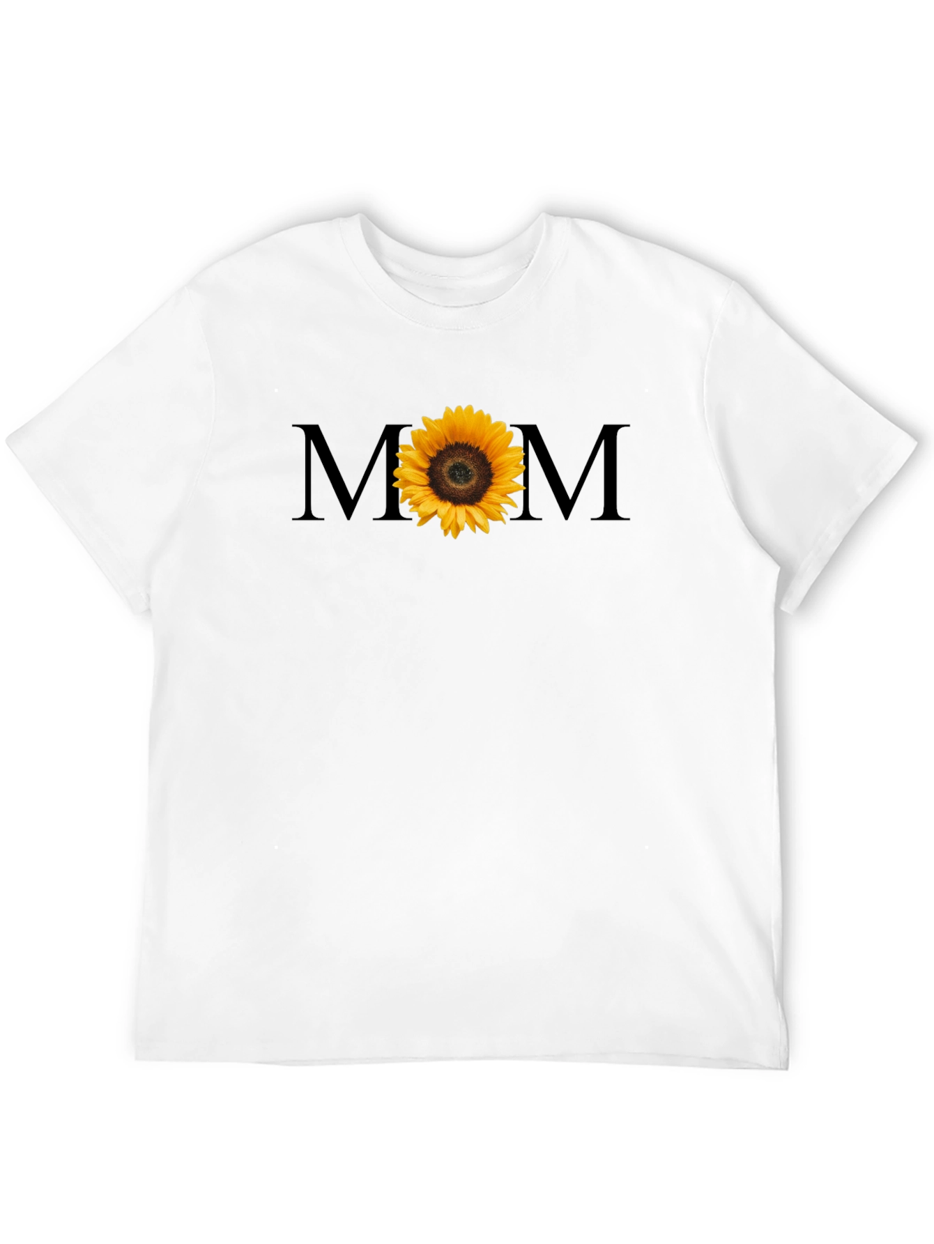 Sunflower MOM Graphic Tee - Black Cotton T-Shirt