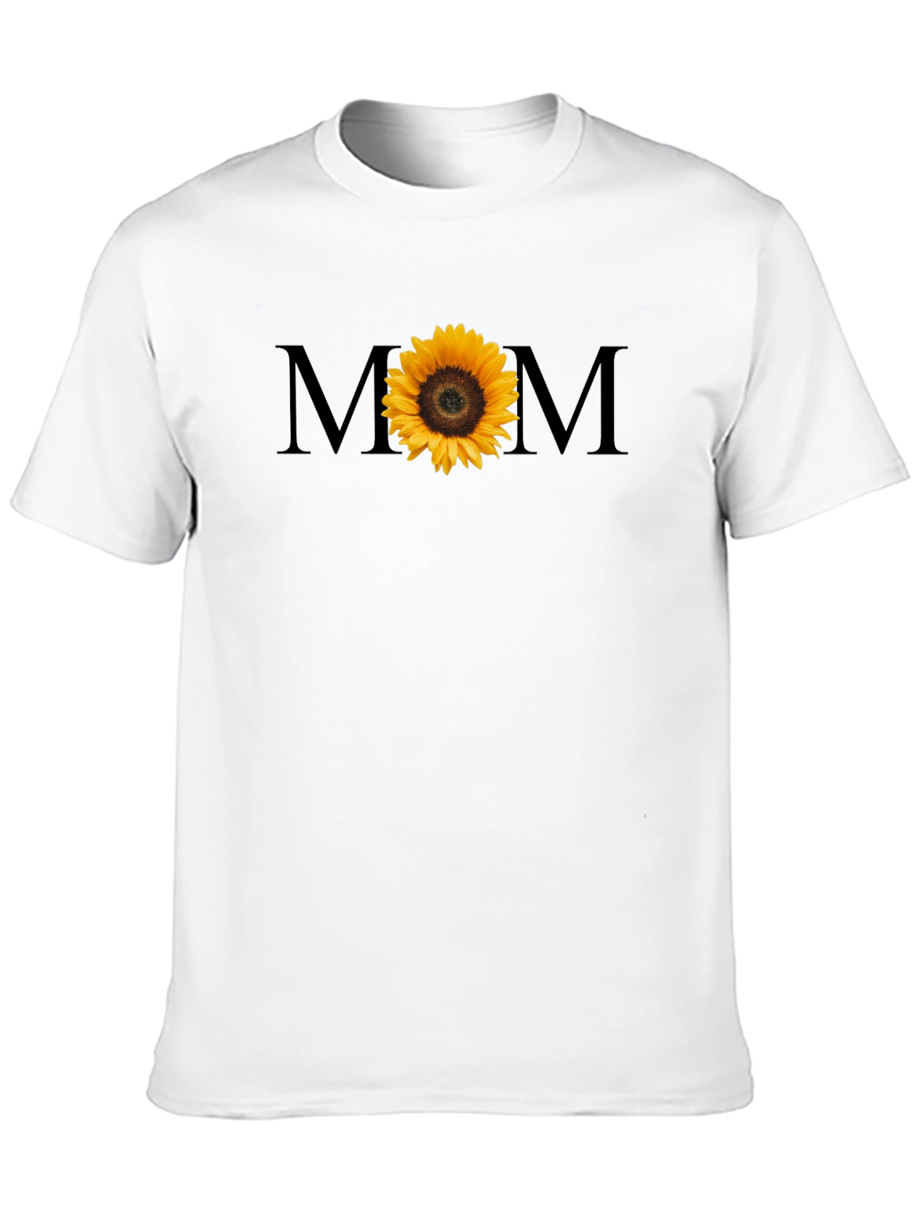 Sunflower MOM Graphic Tee - Black Cotton T-Shirt