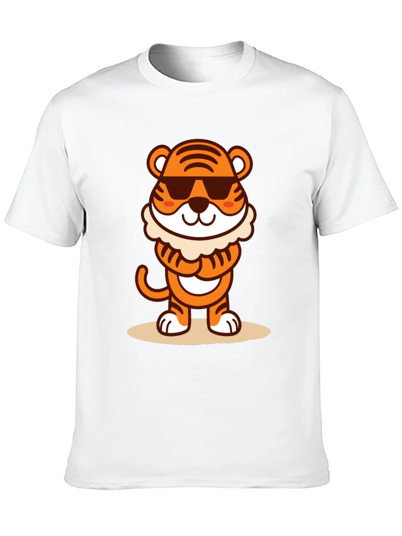 Cool Cartoon Tiger Graphic Tee - Black