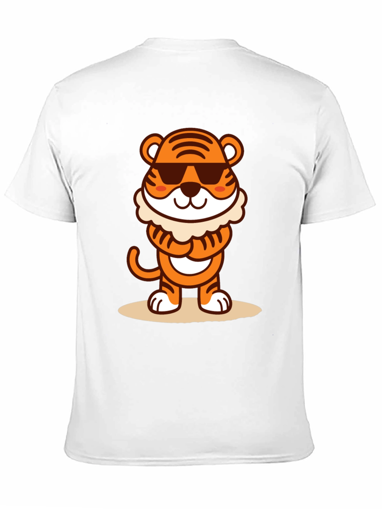 Cool Cartoon Tiger Graphic Tee - Black