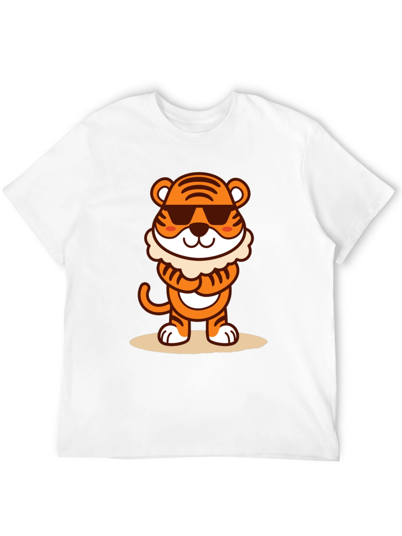 Cool Cartoon Tiger Graphic Tee - Black
