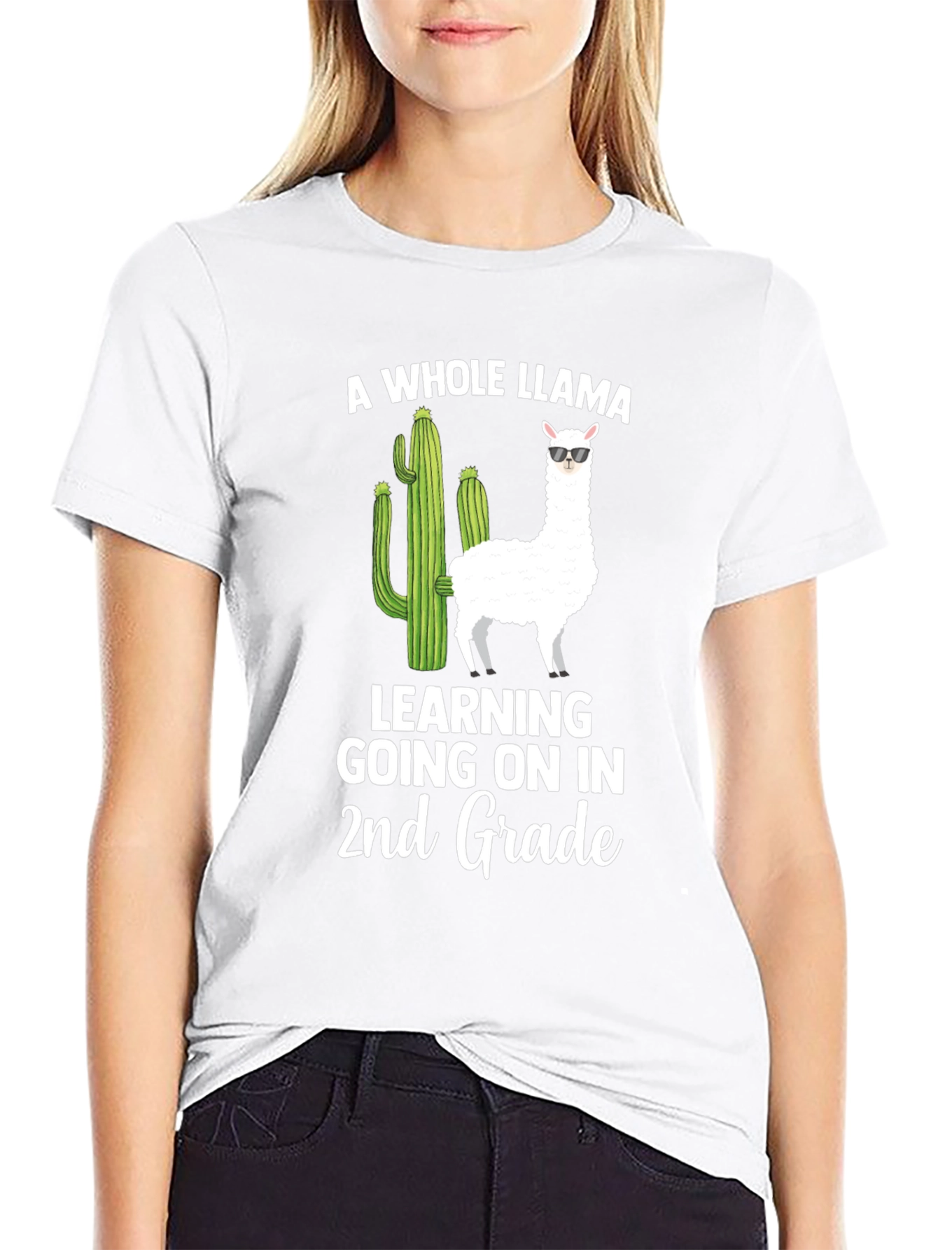 A Whole Llama Learning 2nd Grade T-Shirt