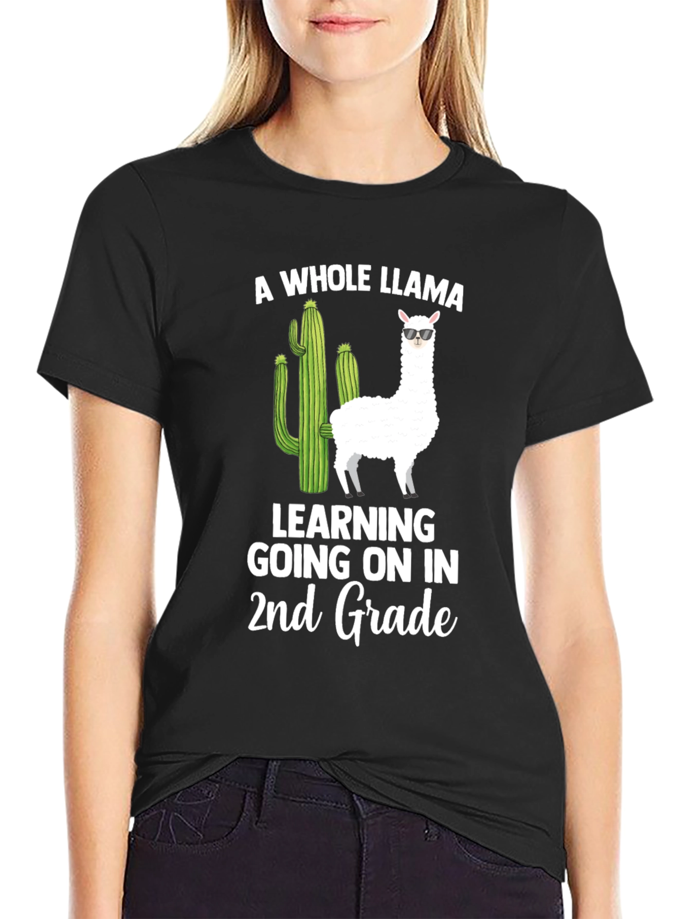 A Whole Llama Learning 2nd Grade T-Shirt