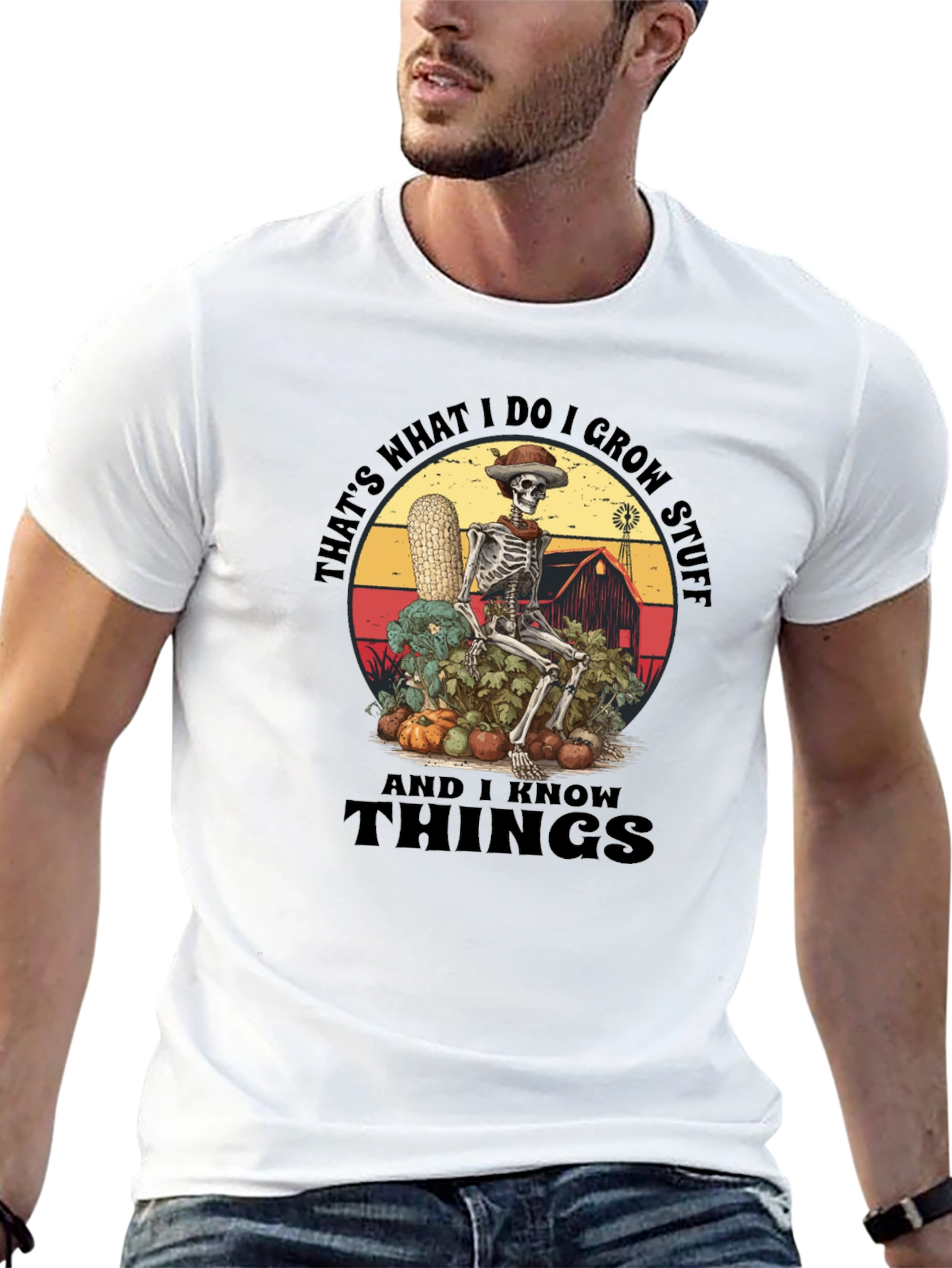 Skeleton Gardener Graphic T-Shirt