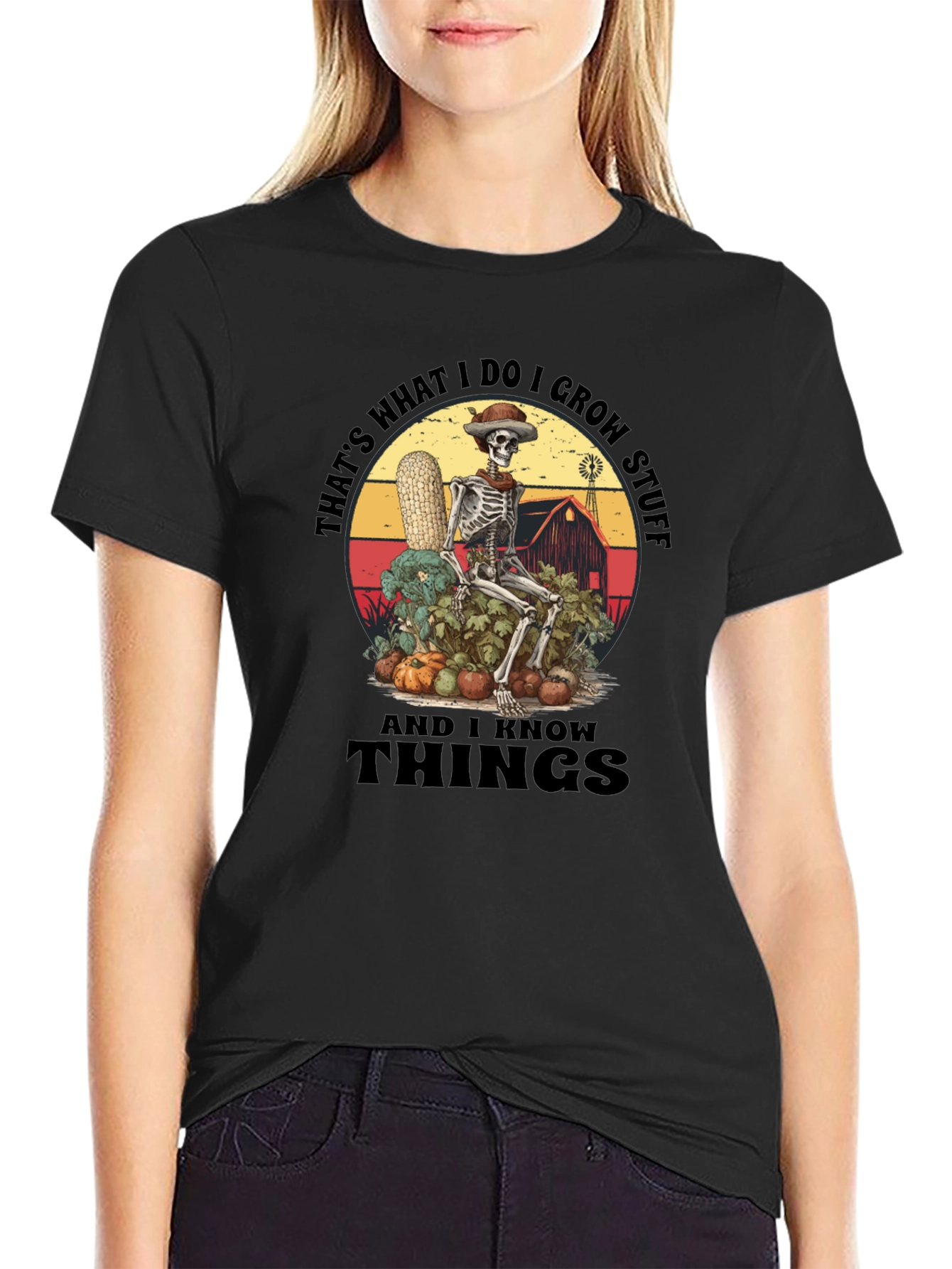 Skeleton Gardener Graphic T-Shirt