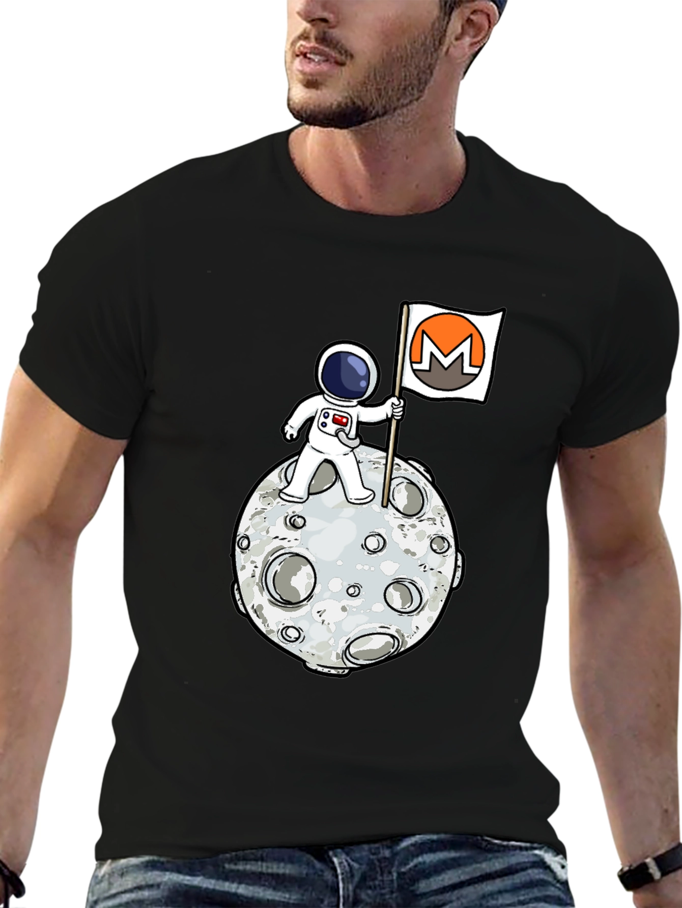 Astronaut Moon Monero Crypto T-Shirt