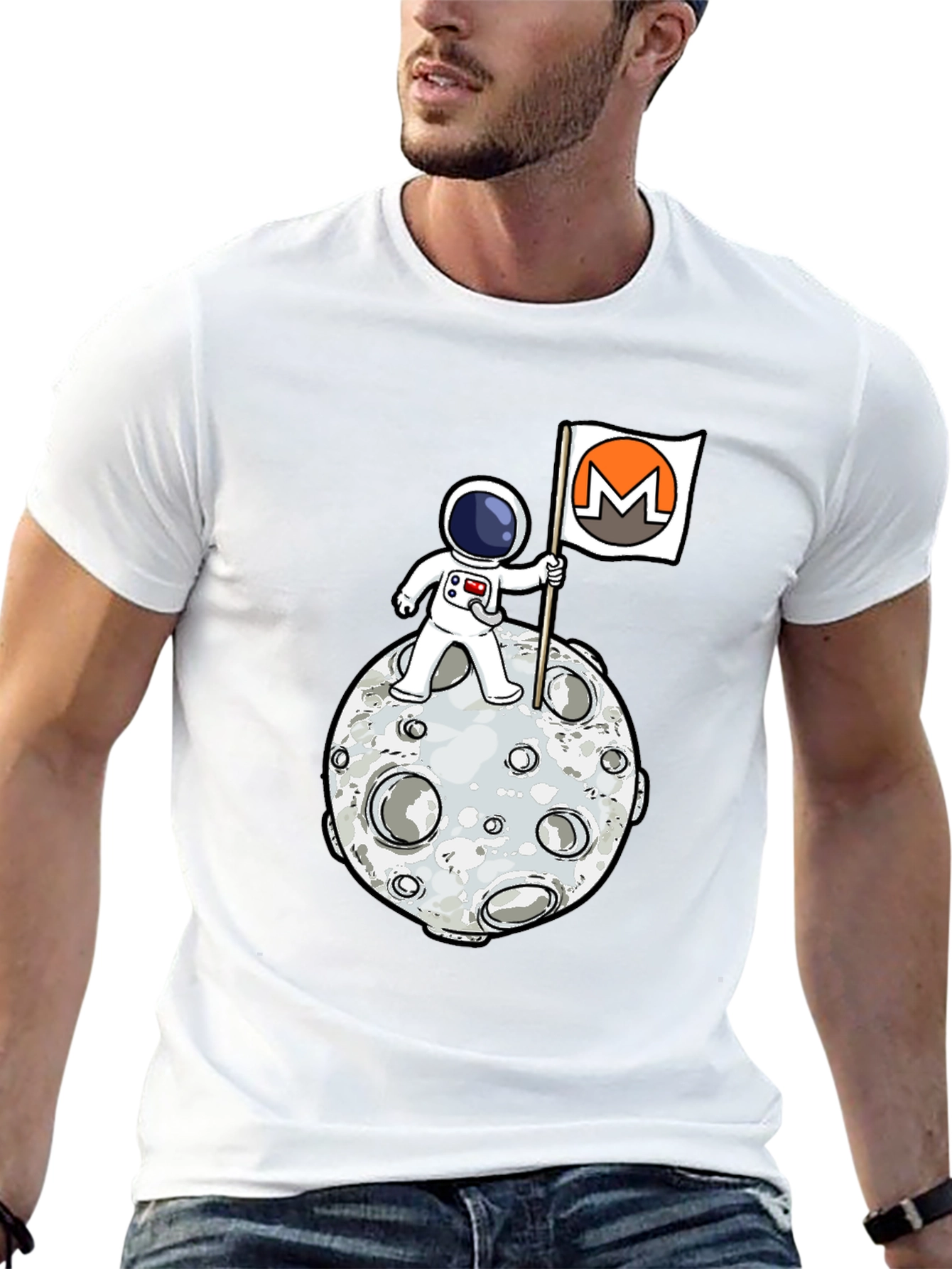 Astronaut Moon Monero Crypto T-Shirt