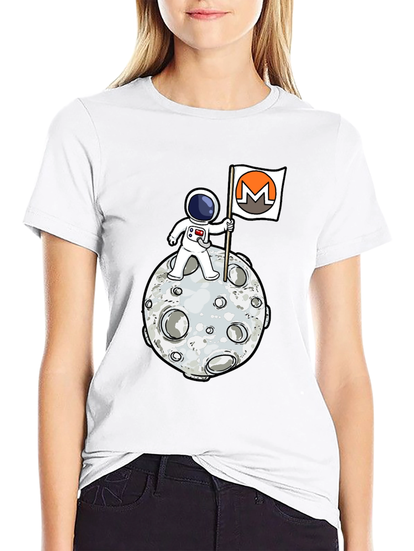 Astronaut Moon Monero Crypto T-Shirt
