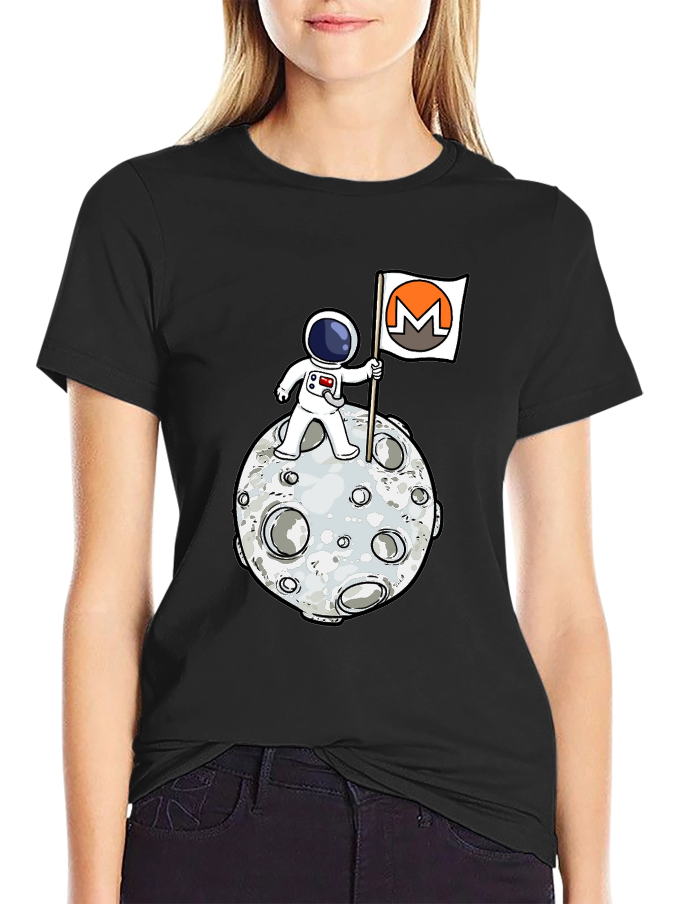 Astronaut Moon Monero Crypto T-Shirt