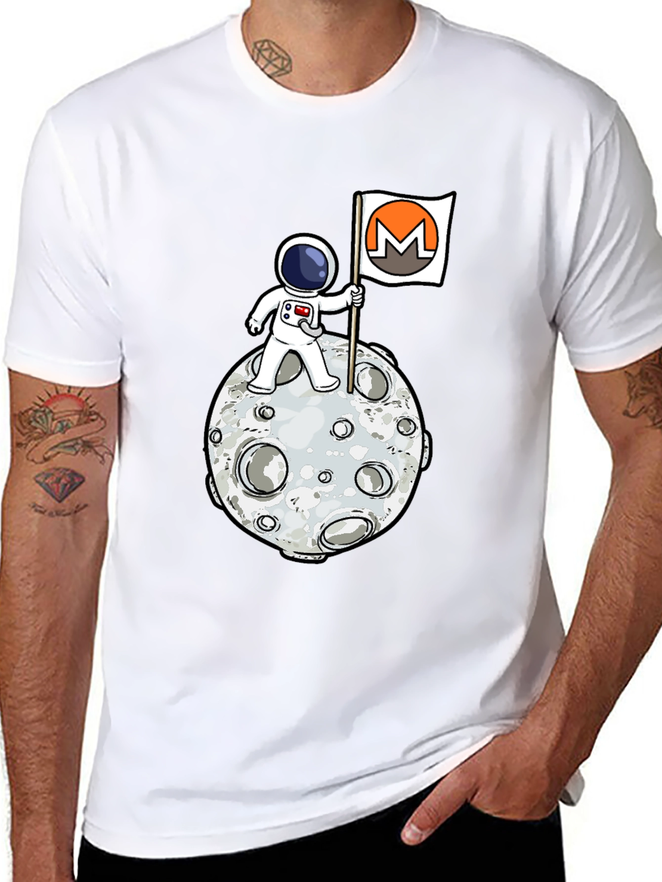 Astronaut Moon Monero Crypto T-Shirt