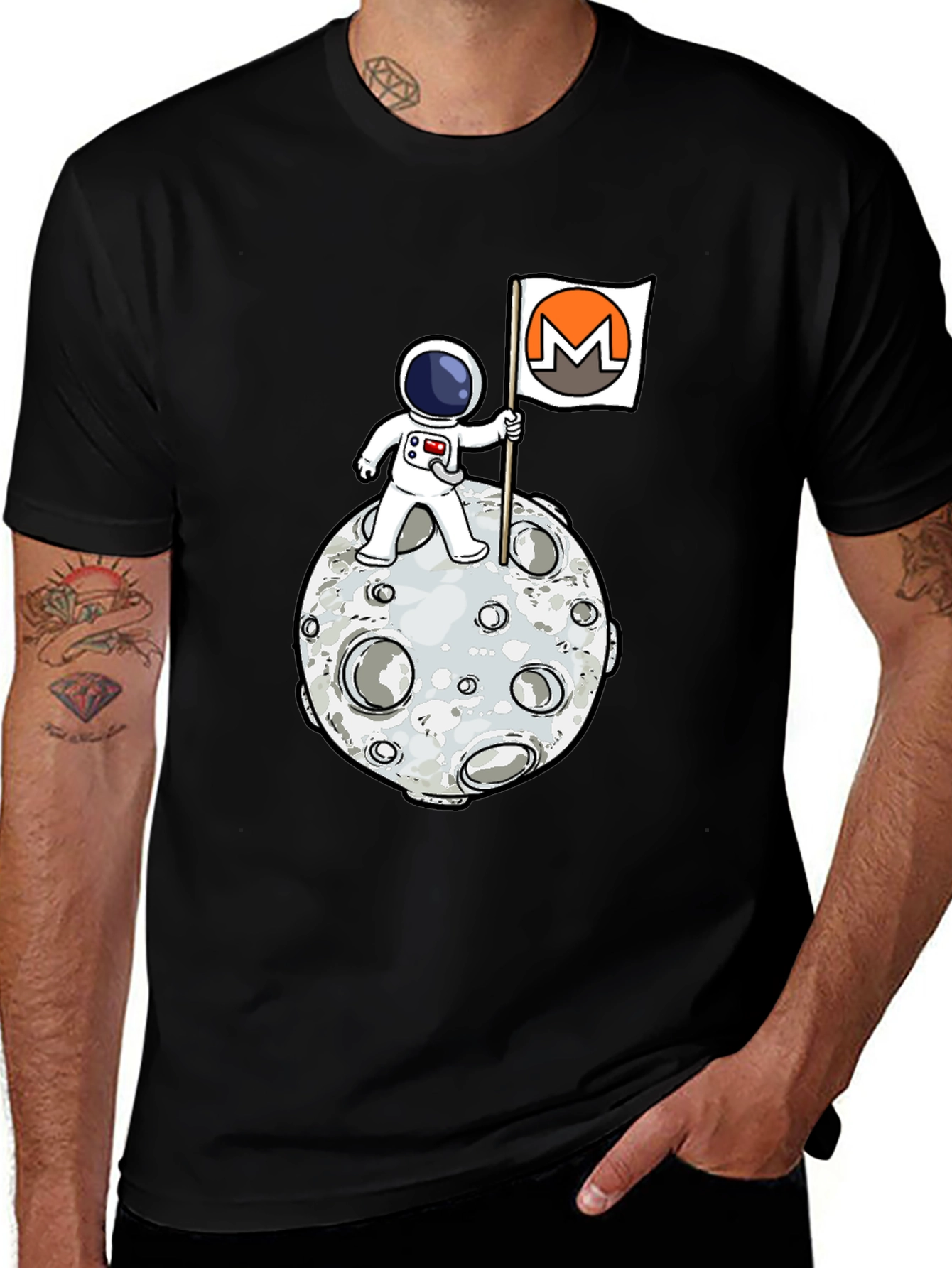 Astronaut Moon Monero Crypto T-Shirt