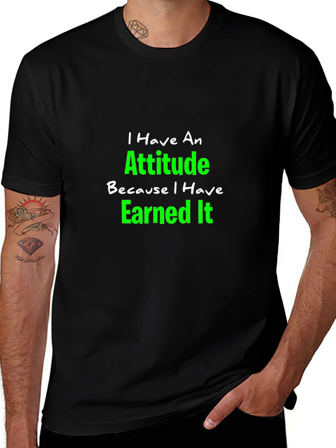 Attitude Earned Black T-Shirt