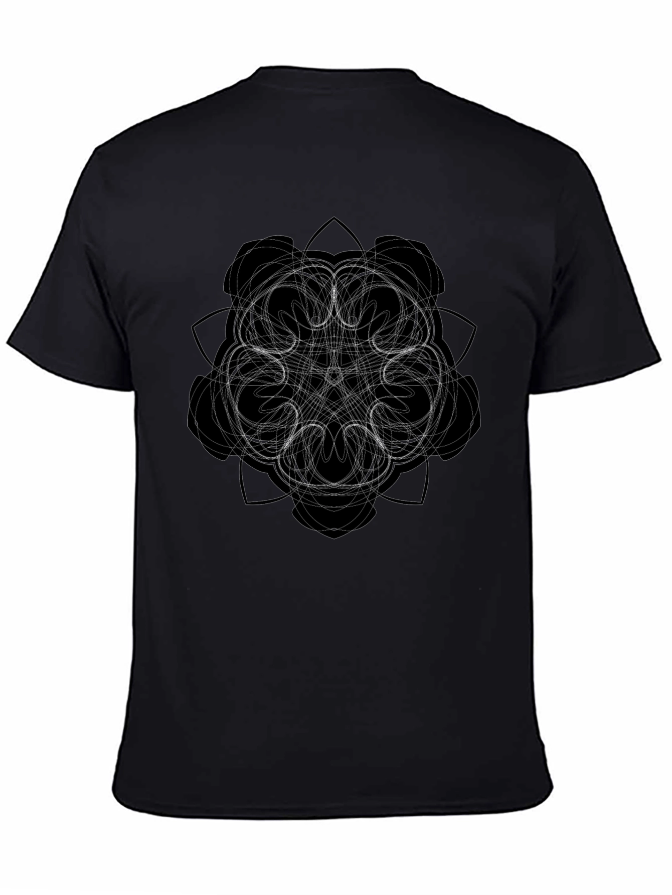 Geometric Mandala Graphic Black T-Shirt