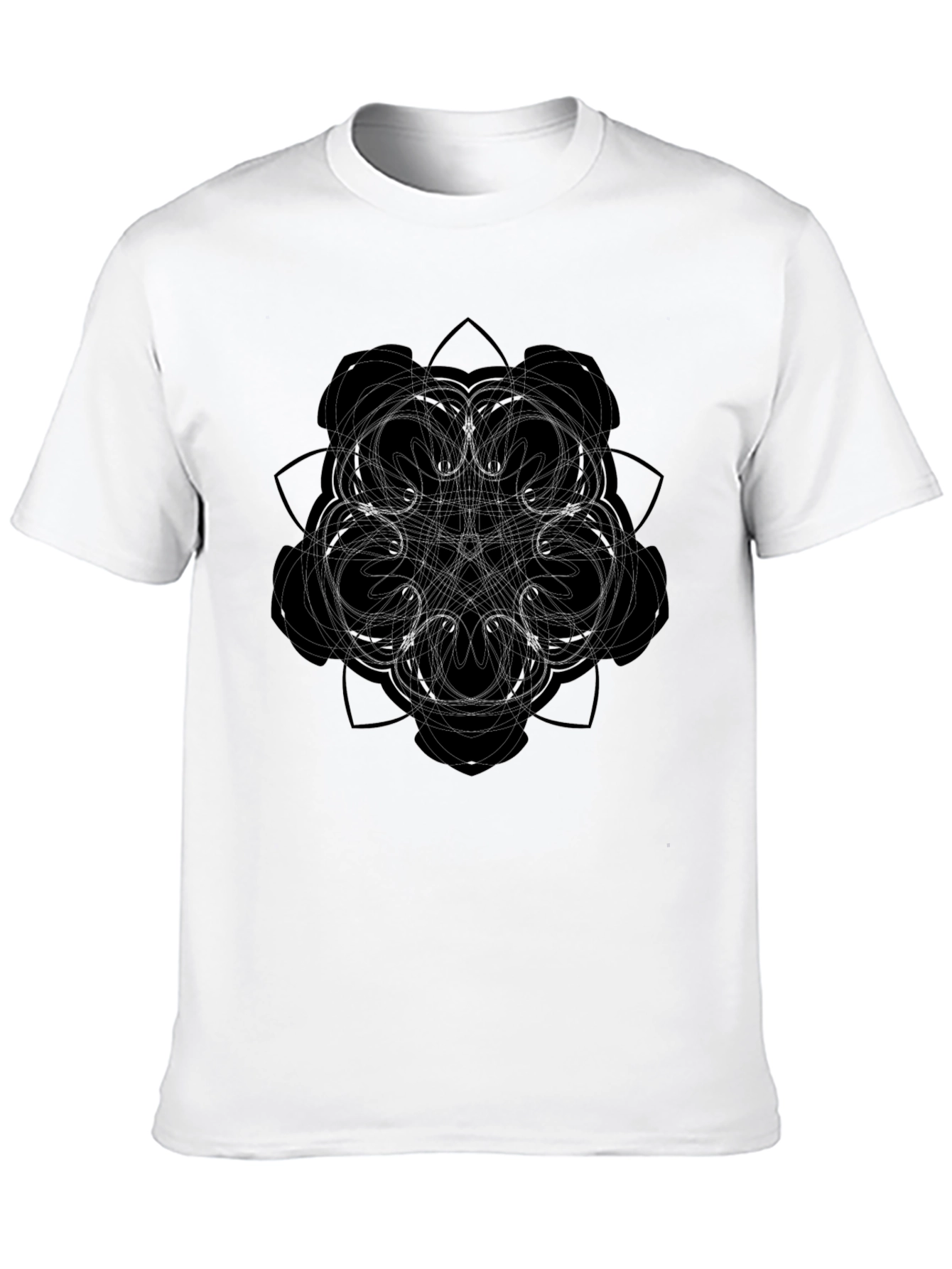 Geometric Mandala Graphic Black T-Shirt