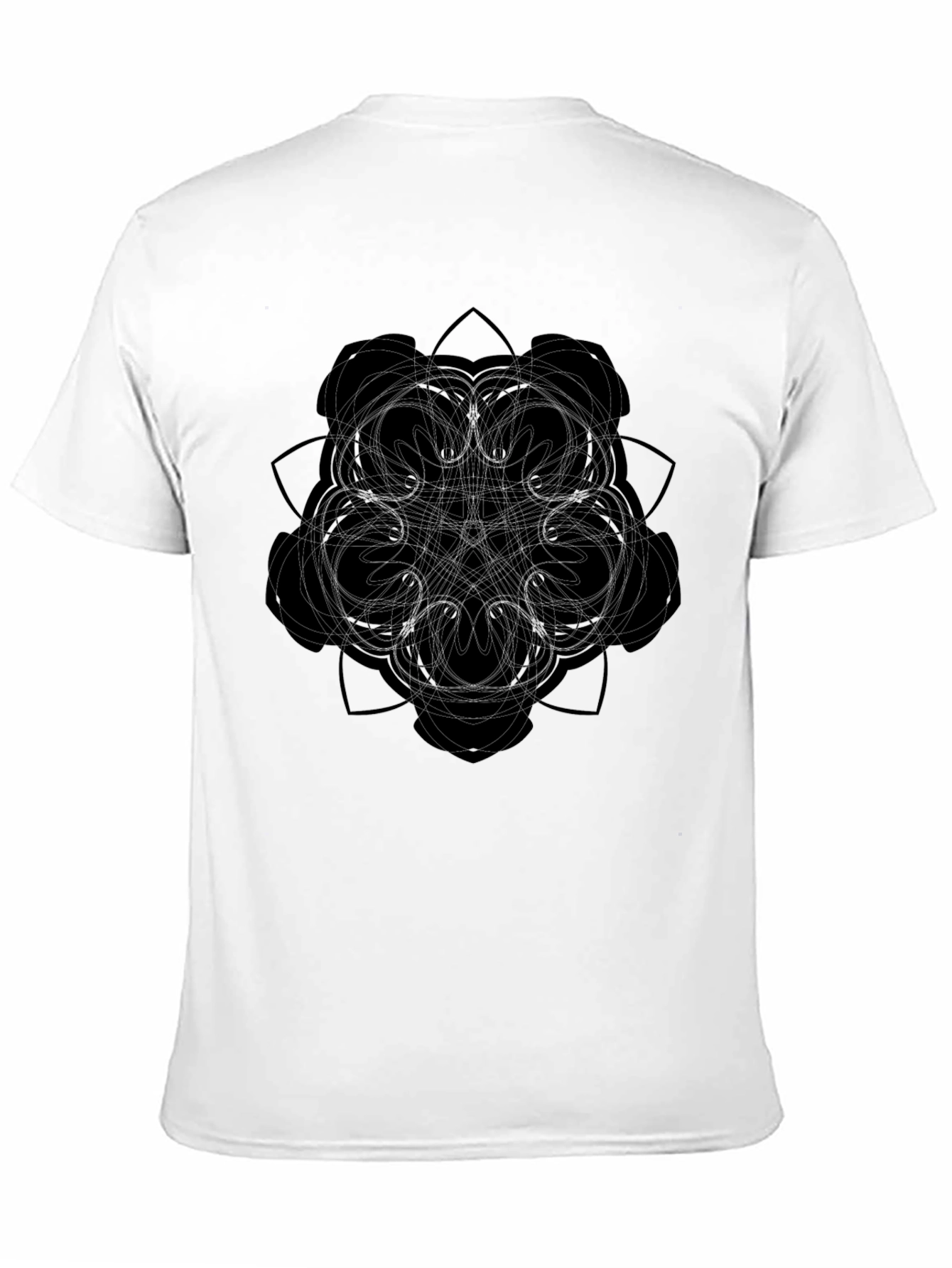 Geometric Mandala Graphic Black T-Shirt