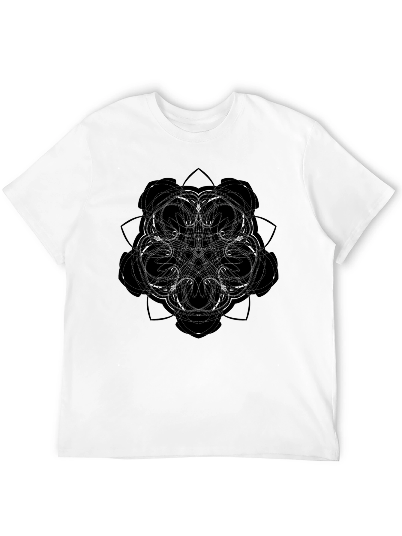 Geometric Mandala Graphic Black T-Shirt