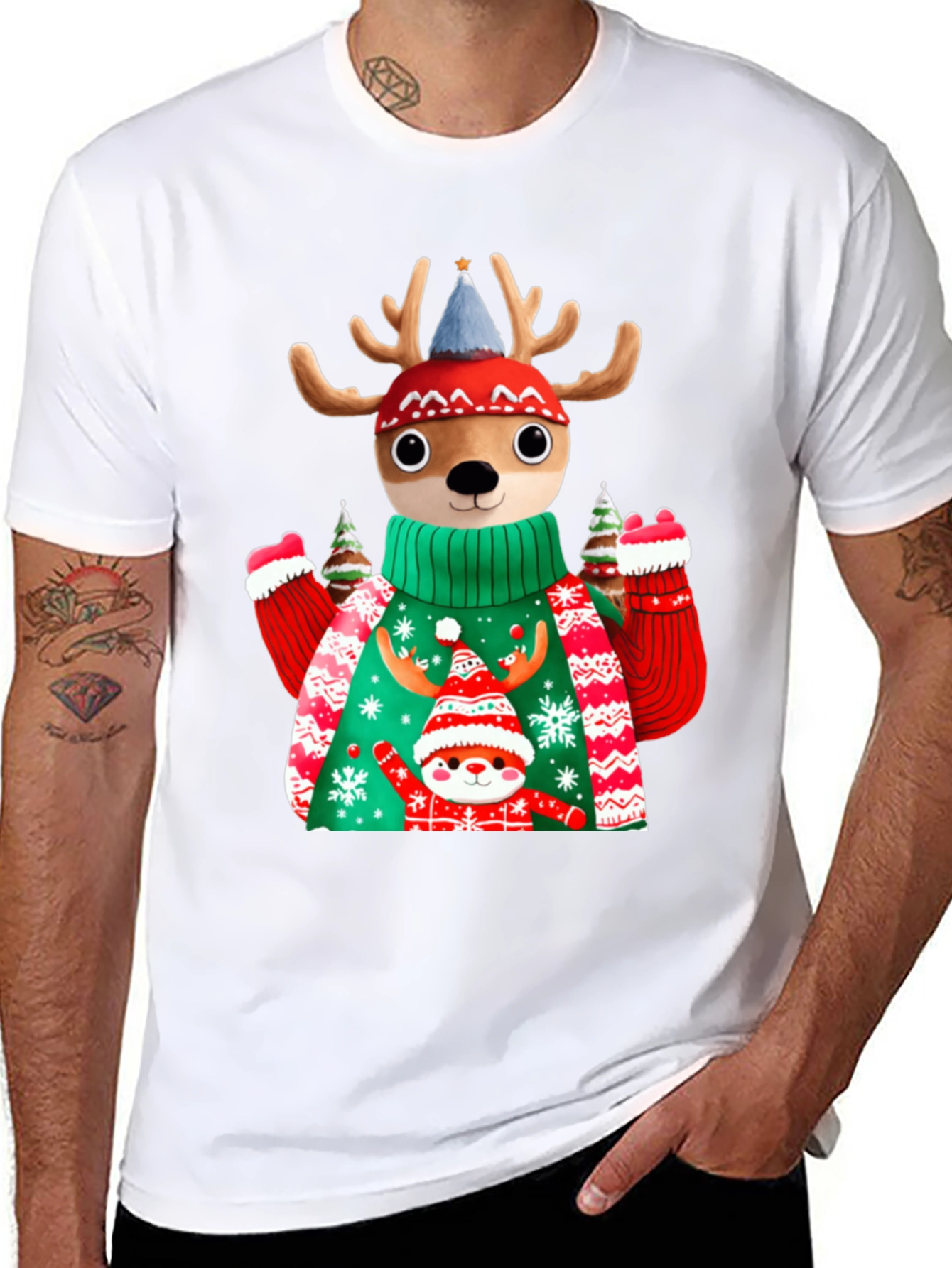 Festive Deer Christmas T-Shirt
