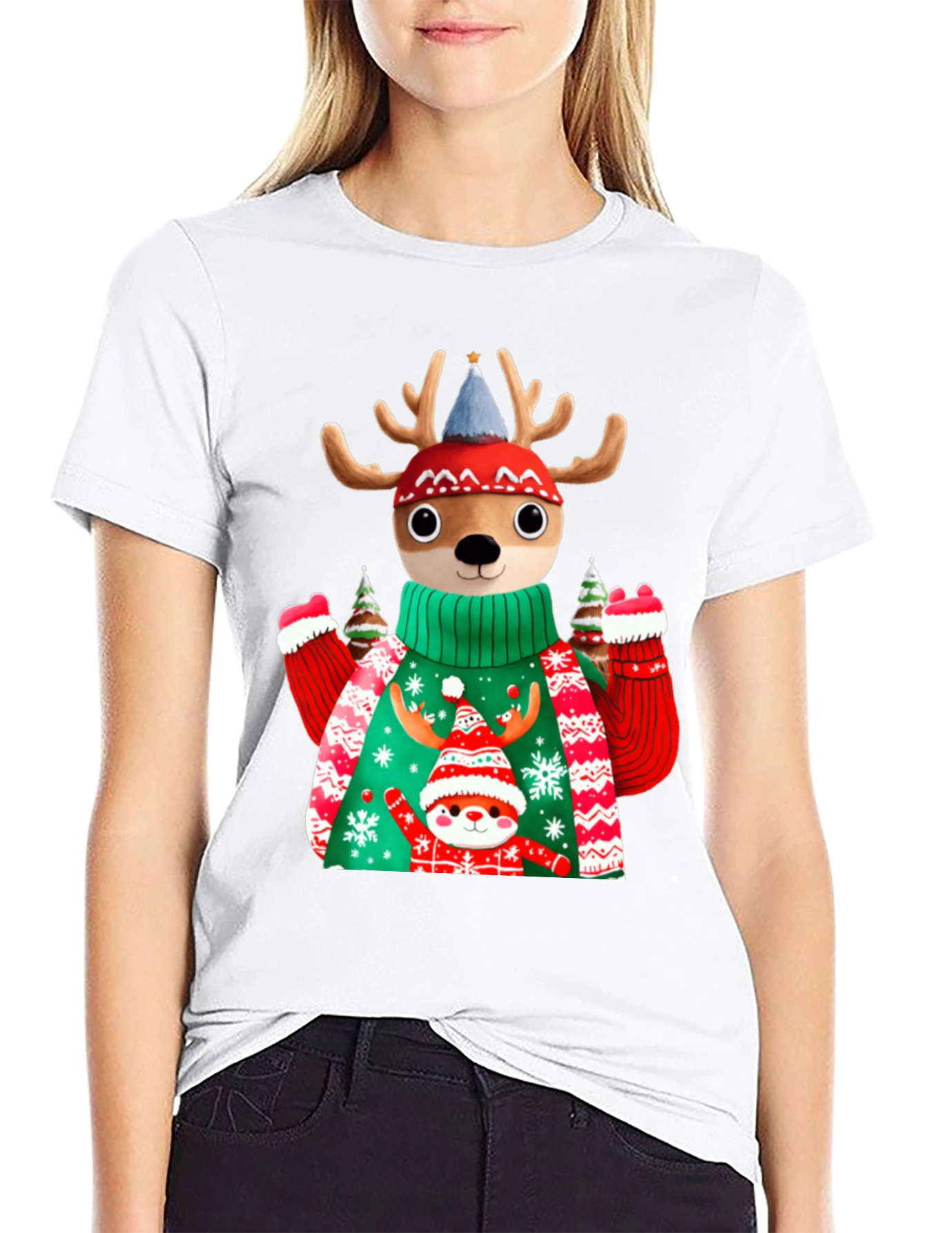 Festive Deer Christmas T-Shirt