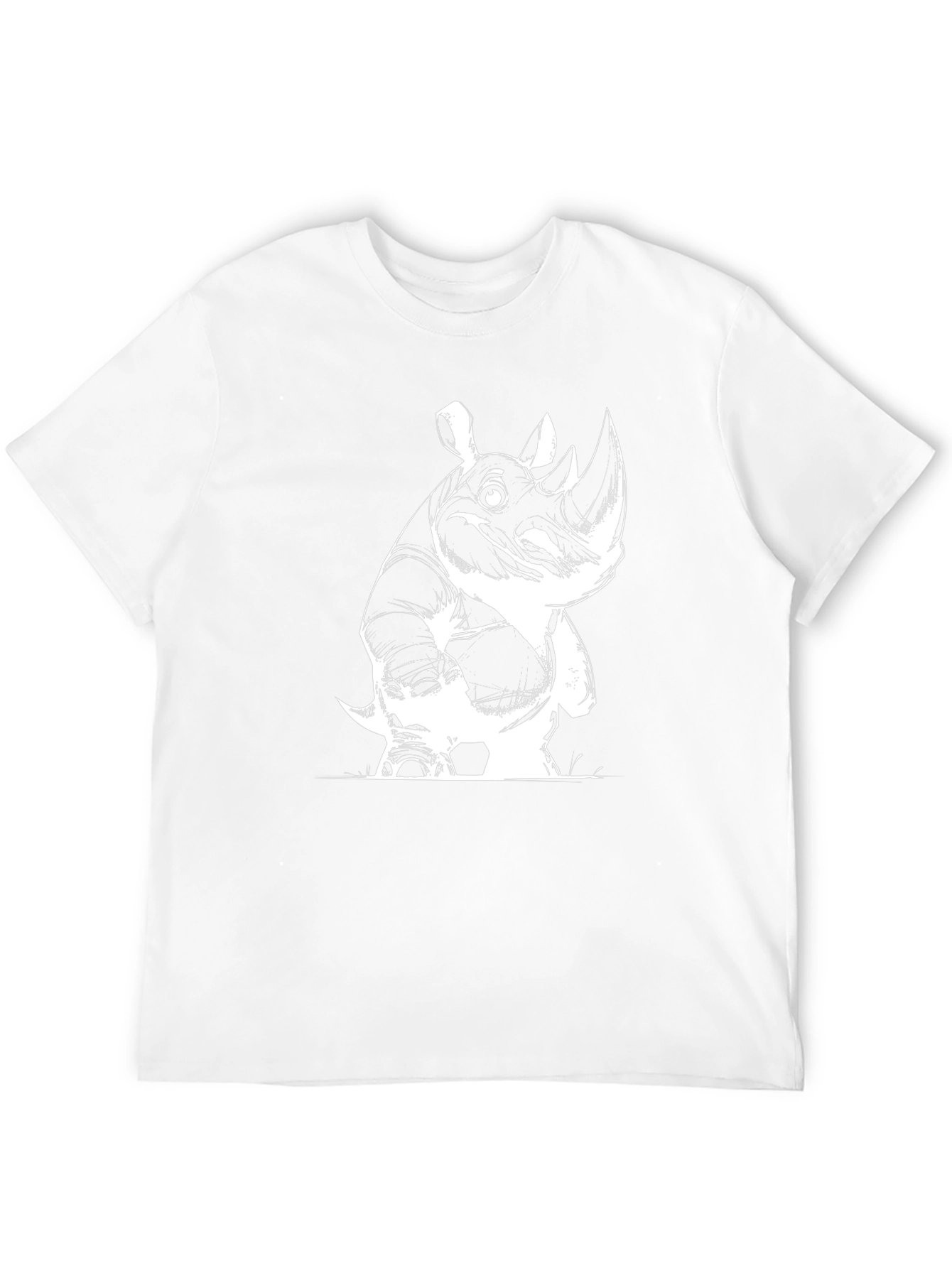 Rhino Graphic Tee - Black Cotton Casual T-Shirt