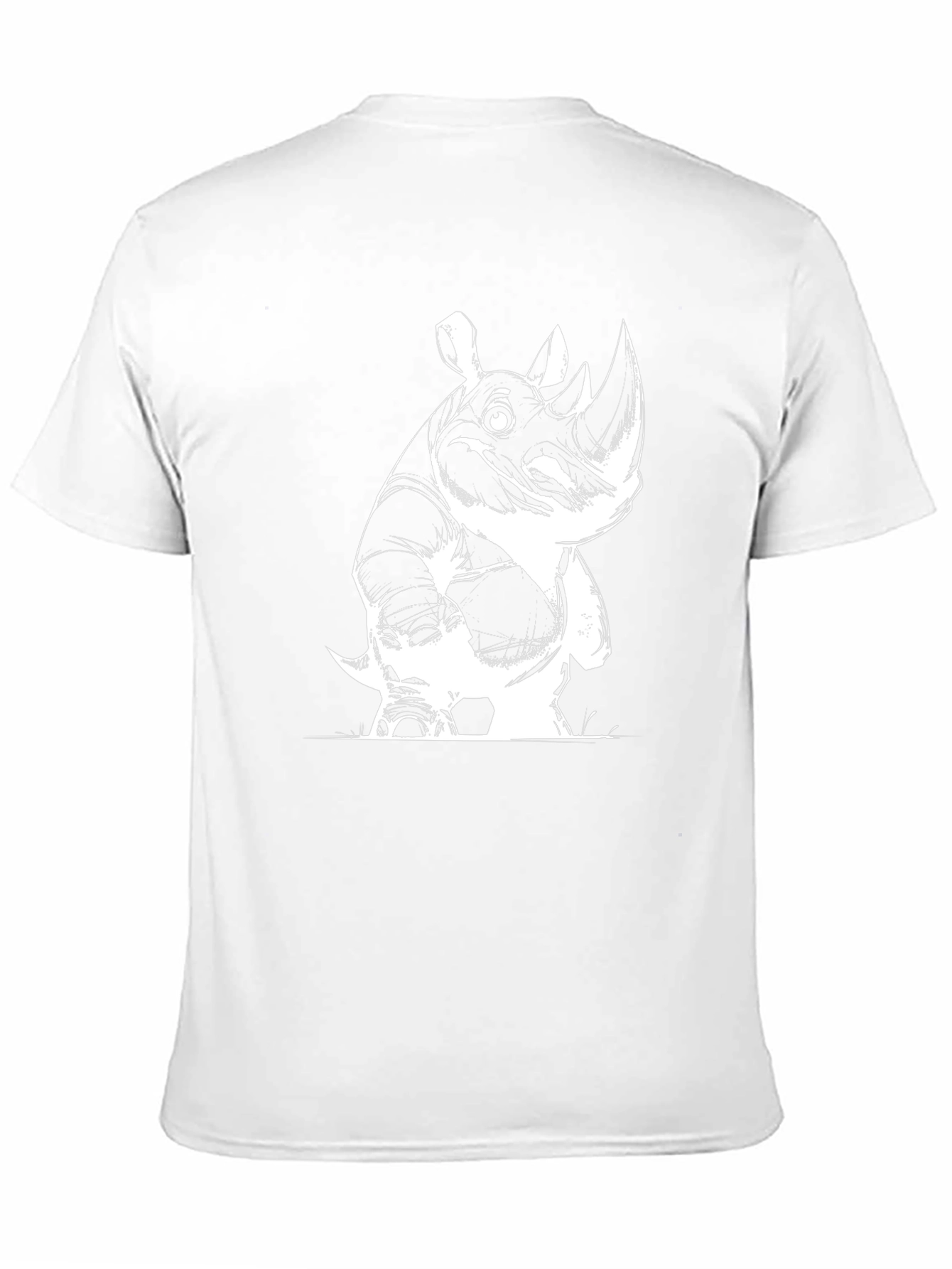 Rhino Graphic Tee - Black Cotton Casual T-Shirt