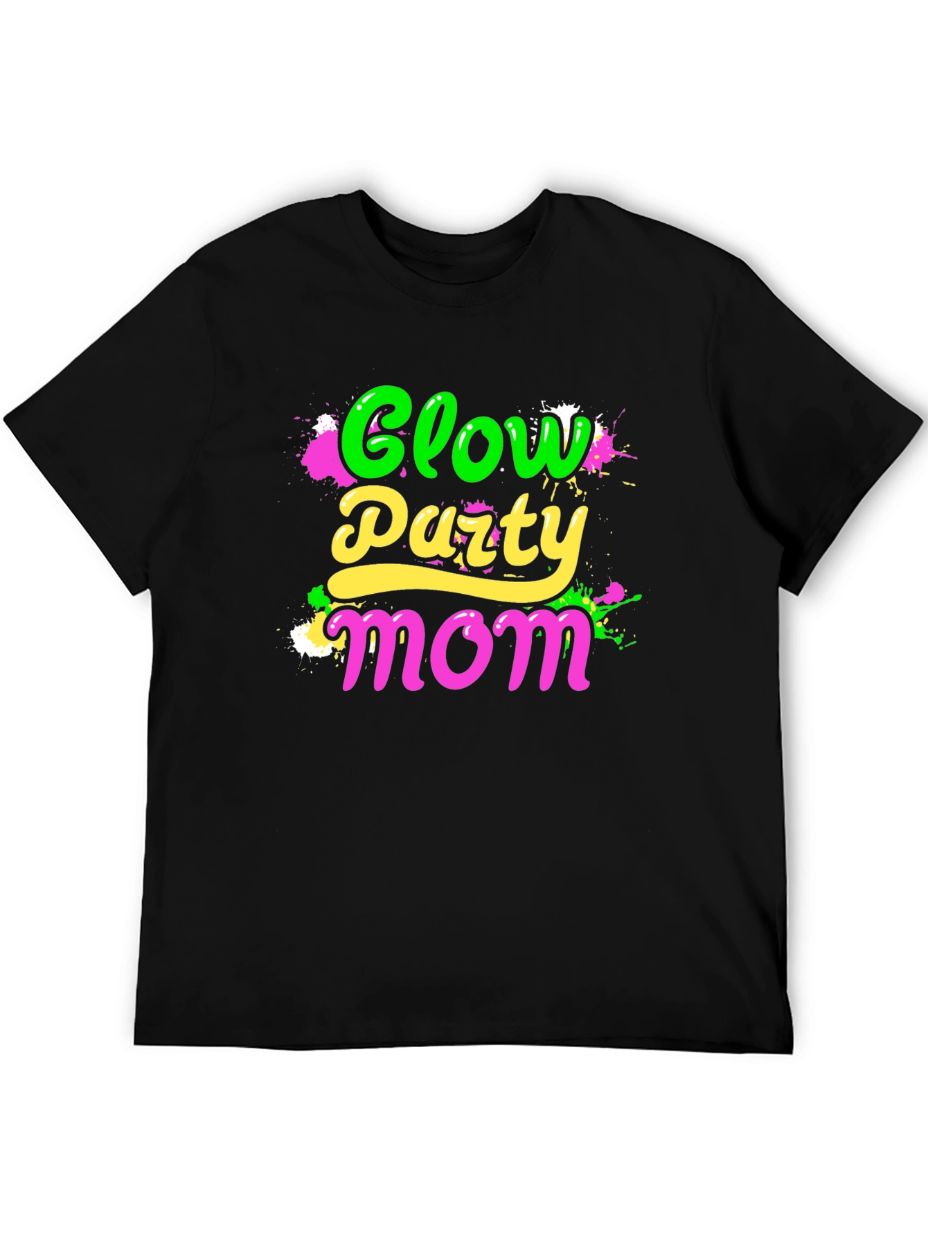 Glow Party Mom Black T-Shirt
