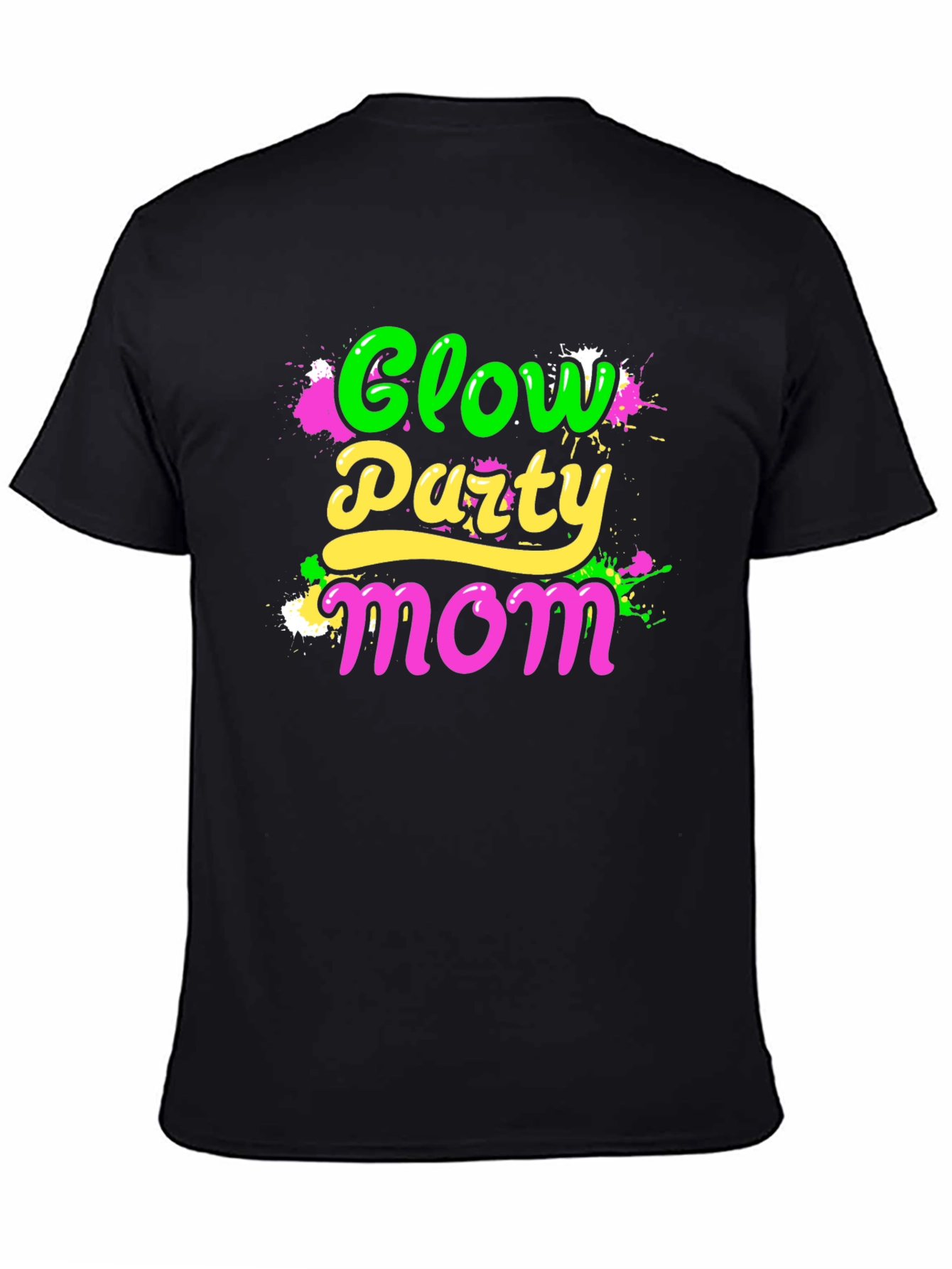 Glow Party Mom Black T-Shirt