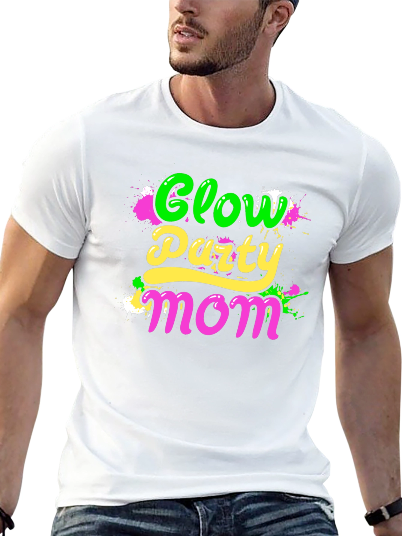 Glow Party Mom Black T-Shirt