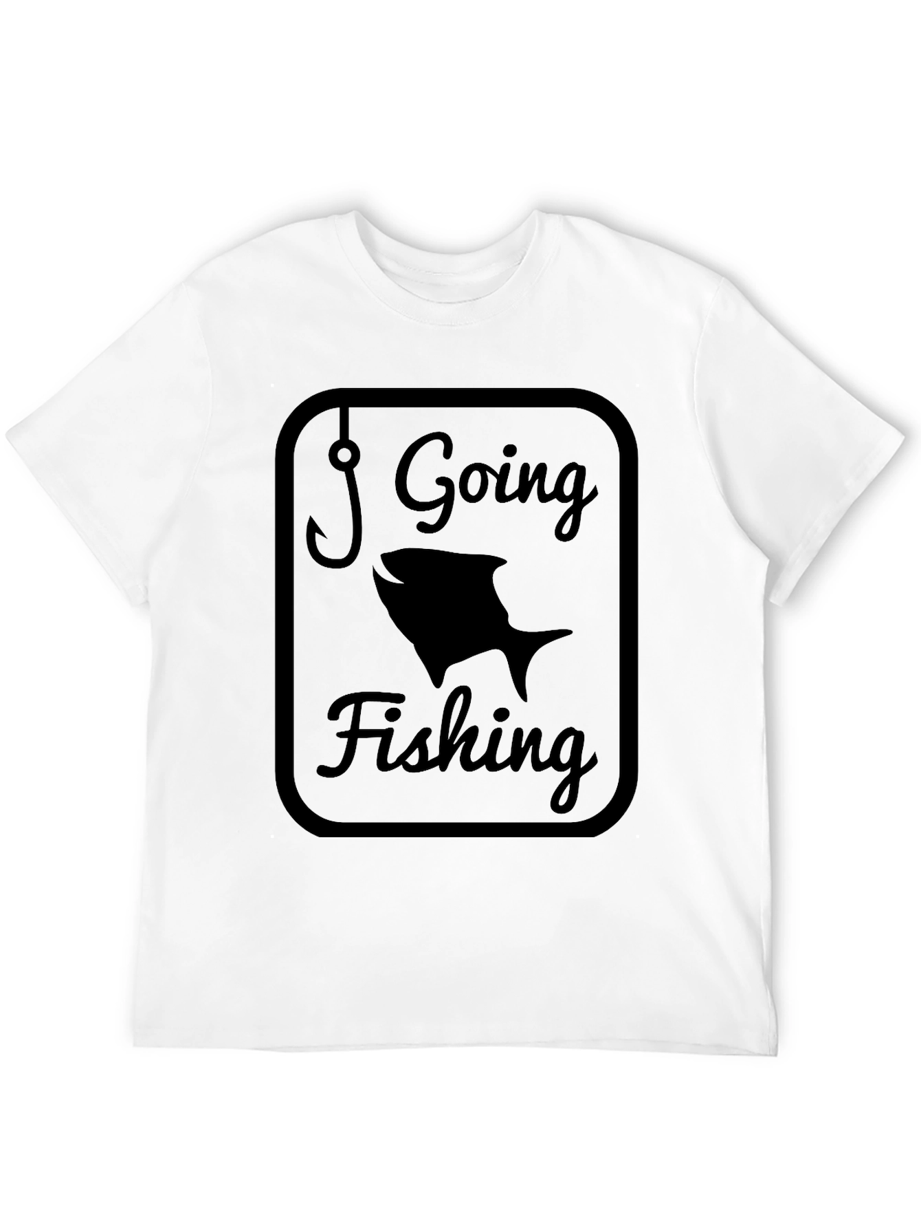 Going Fishing Graphic Tee - Black Cotton Comfort