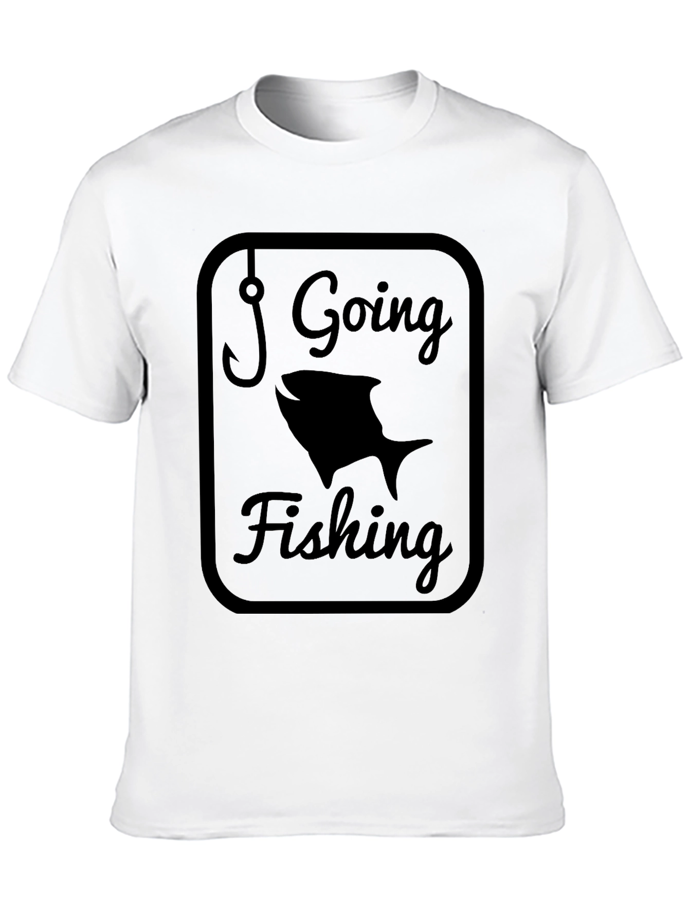 Going Fishing Graphic Tee - Black Cotton Comfort
