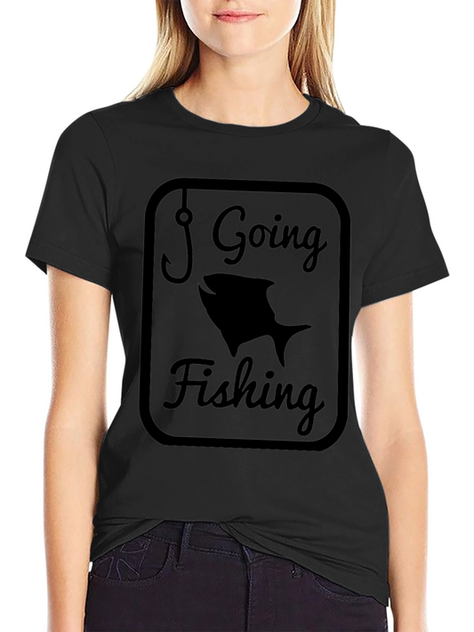 Going Fishing Graphic Tee - Black Cotton Comfort