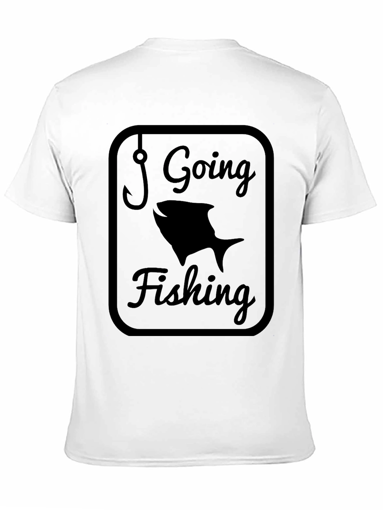 Going Fishing Graphic Tee - Black Cotton Comfort