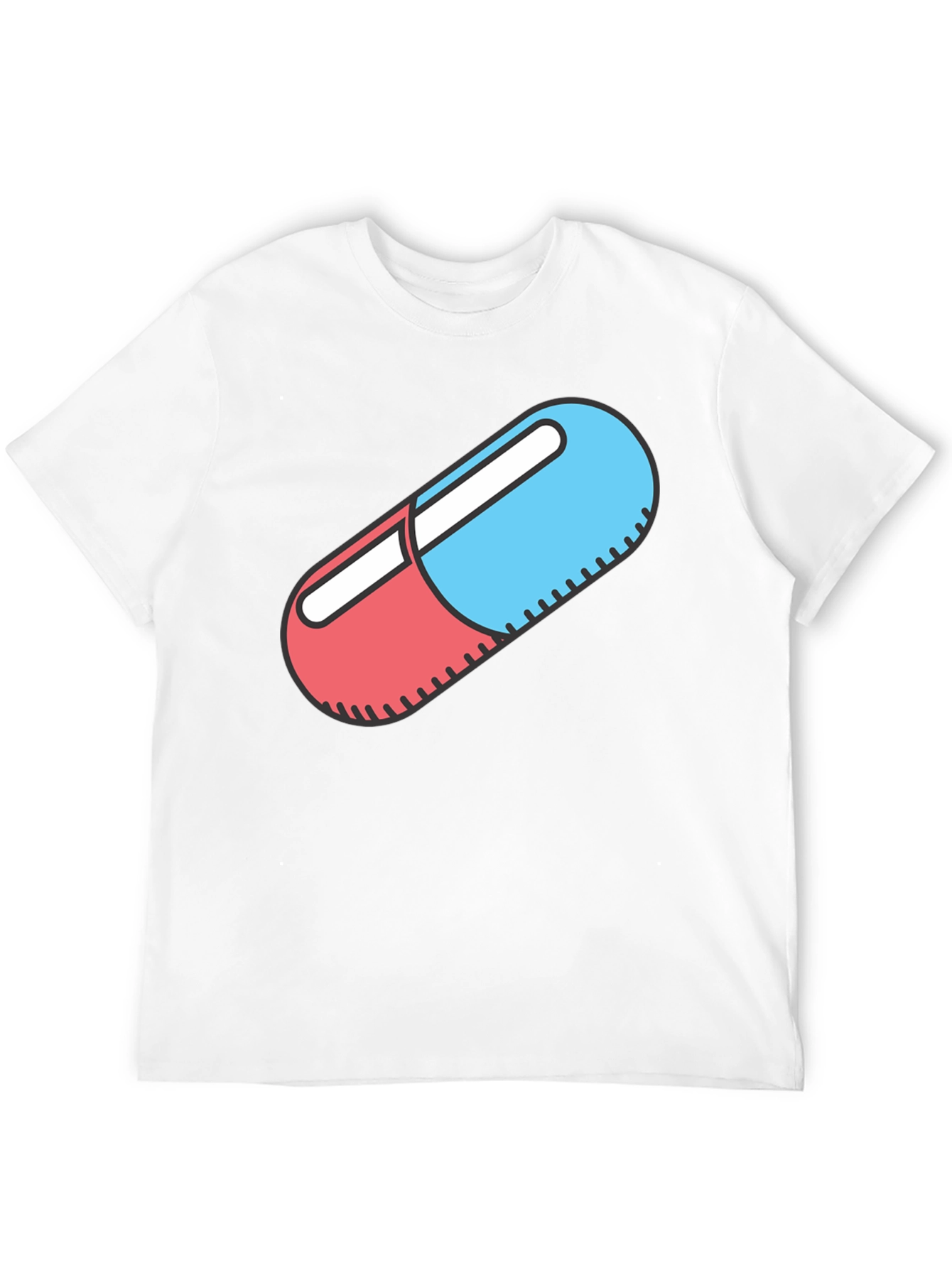 Red and Blue Pill Graphic Black T-Shirt