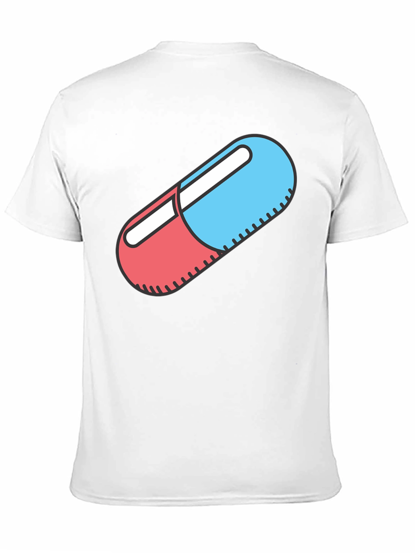 Red and Blue Pill Graphic Black T-Shirt